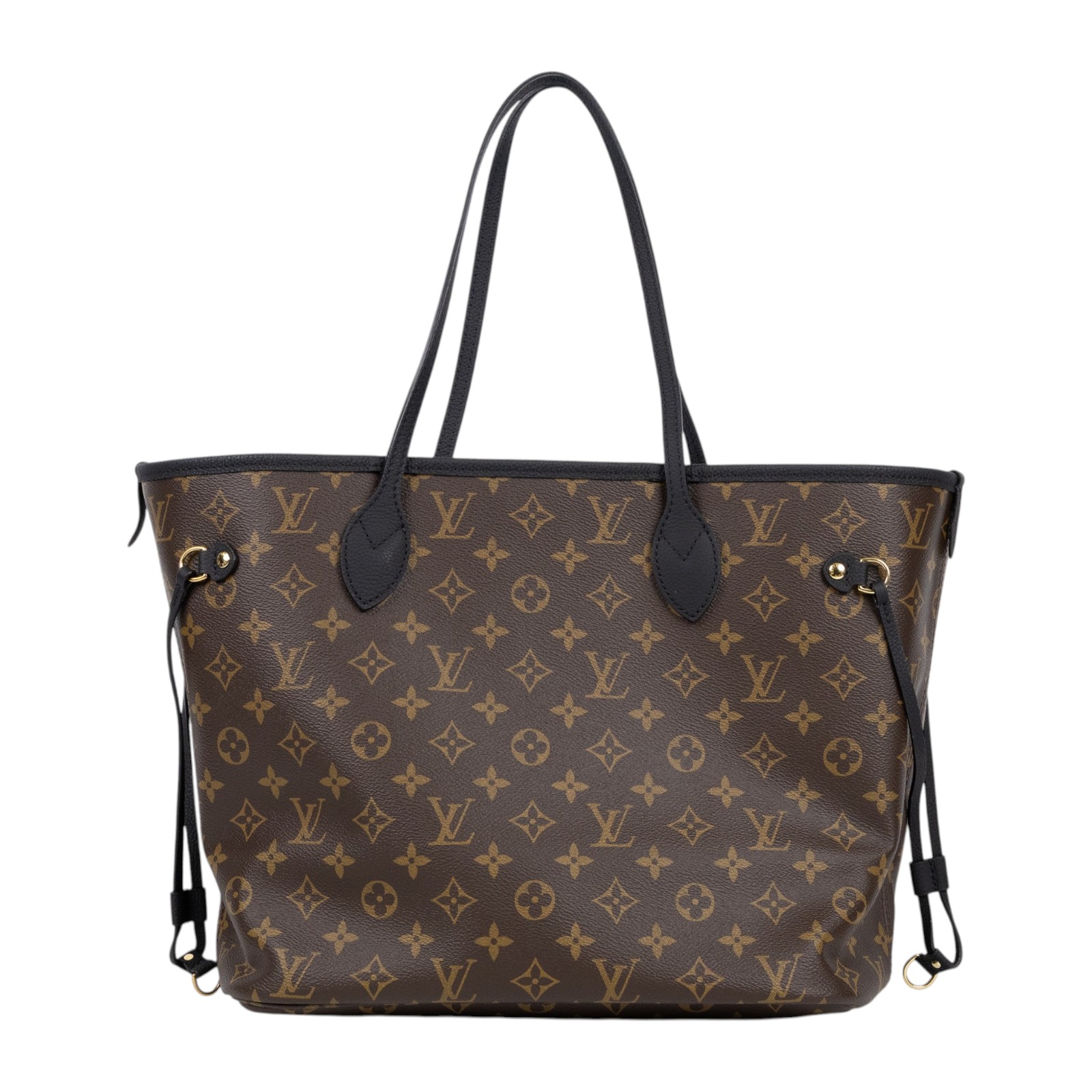 路易威登 LOUIS VUITTON Neverfull Inside Out MM 老花 牛皮 肩背包 雙面 黑色 M11946 晶片款  原廠盒子/防塵袋/購買證明