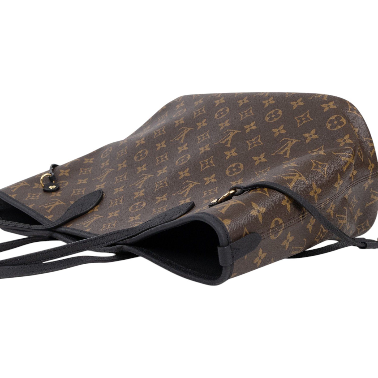 路易威登 LOUIS VUITTON Neverfull Inside Out MM 老花 牛皮 肩背包 雙面 黑色 M11946 晶片款  原廠盒子/防塵袋/購買證明
