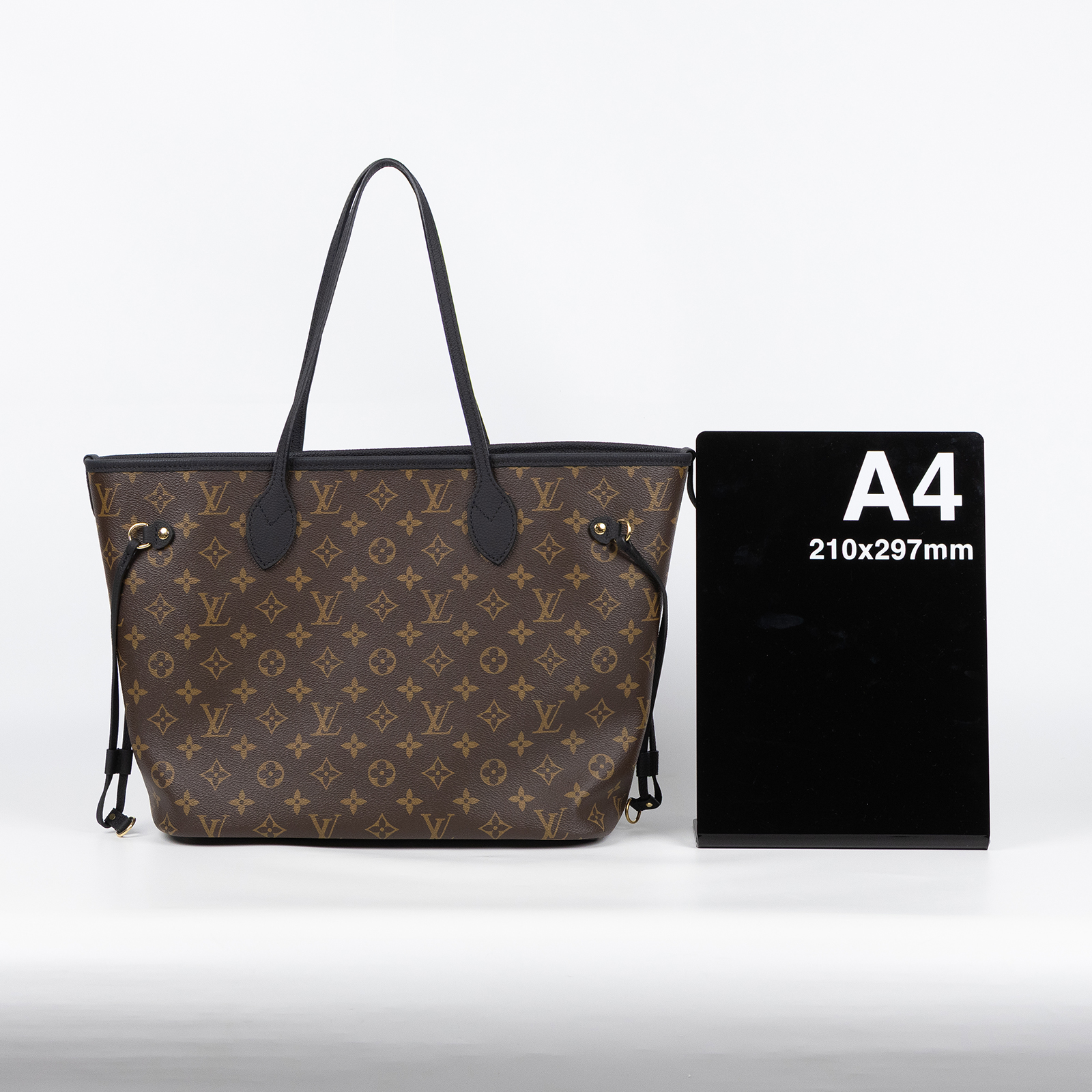 路易威登 LOUIS VUITTON Neverfull Inside Out MM 老花 牛皮 肩背包 雙面 黑色 M11946 晶片款  原廠盒子/防塵袋/購買證明