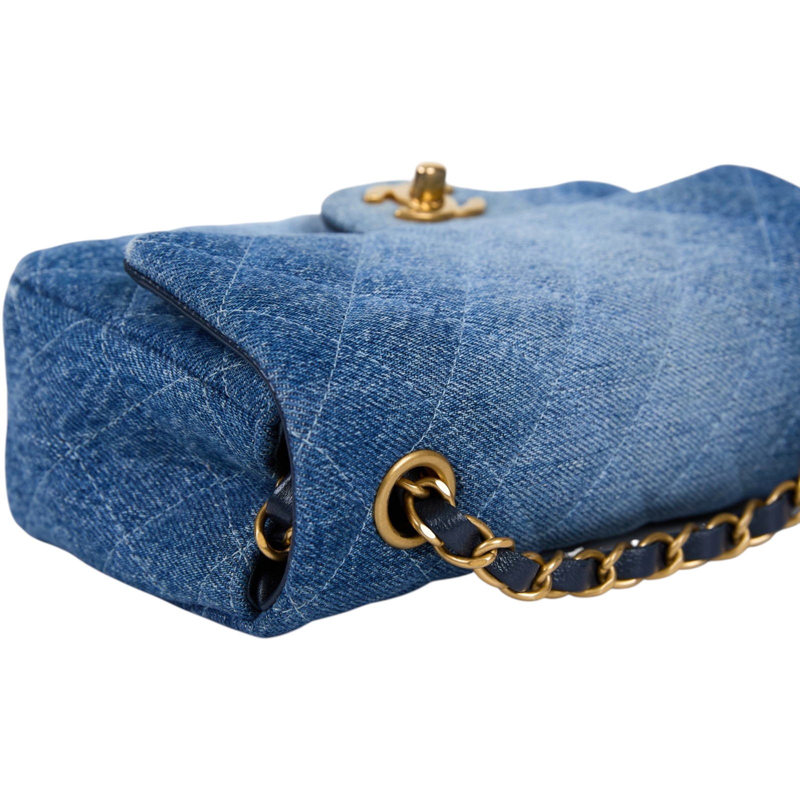 香奈兒 CHANEL CF 迷你 口蓋包 A69900_DEMIN 晶片款 單寧漸層COCO20 原廠盒子/防塵袋