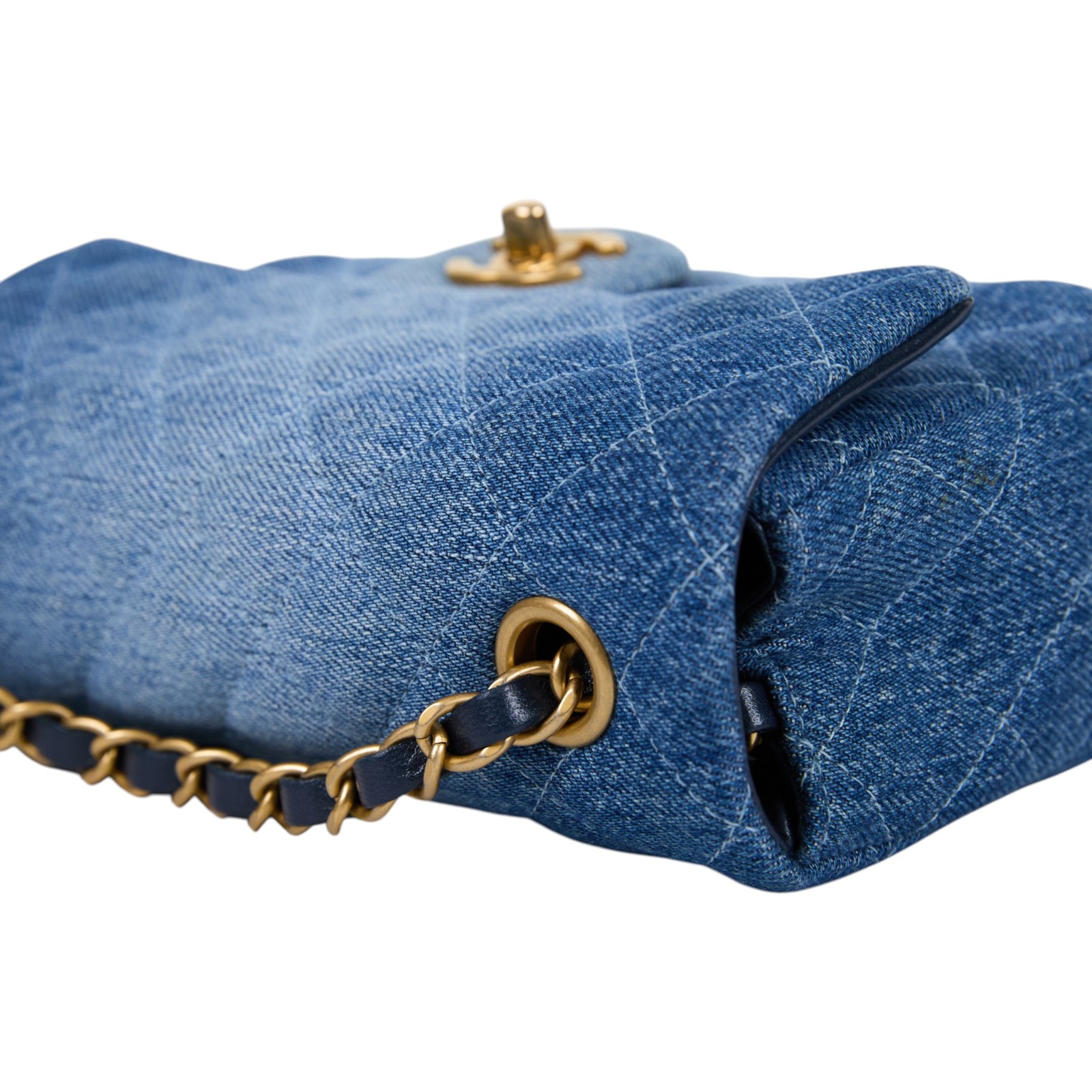 香奈兒 CHANEL CF 迷你 口蓋包 A69900_DEMIN 晶片款 單寧漸層COCO20 原廠盒子/防塵袋