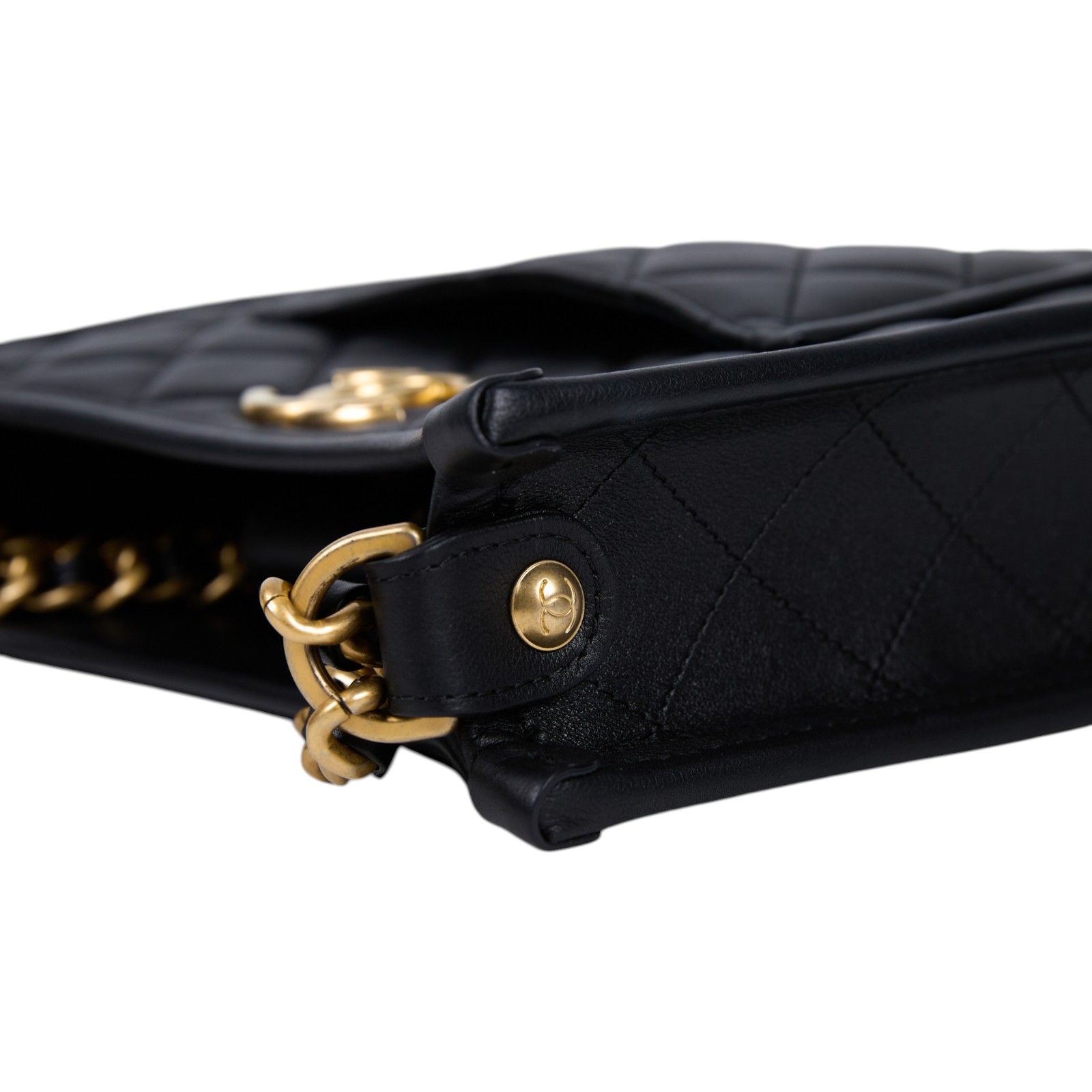 香奈兒 CHANEL 流浪包 Hobo Bag CC LOGO 斜背包 AS4532 晶片款 24S黑色HOBO兩用包 原廠盒子/防塵袋