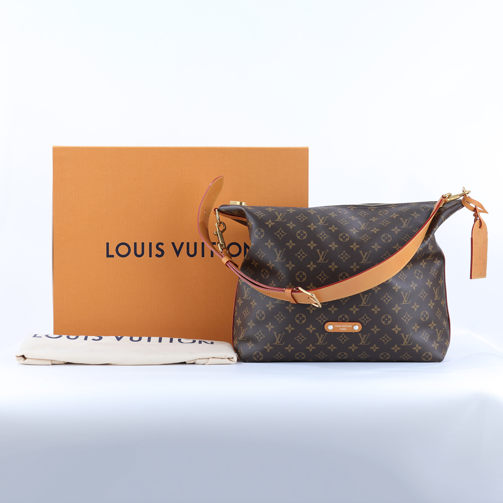 路易威登 LOUIS VUITTON Vagabond Hobo 肩背包 流浪包 M14018 晶片款 原花Vagabond Hobo 原廠盒子/防塵袋