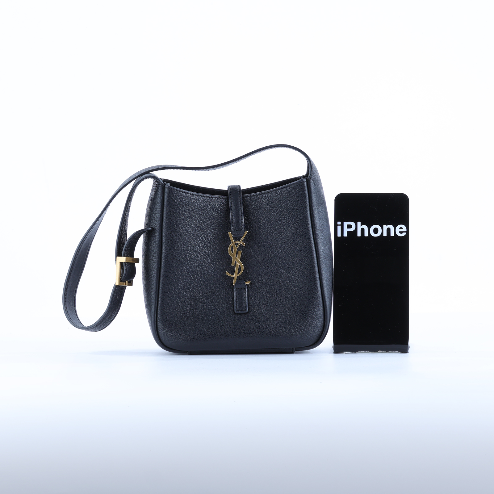 聖羅蘭 YSL SAINT LAURENT LE 5 À 7 柔軟粒面皮革 Baby 手提包 809461AADUU  原廠盒子/防塵袋