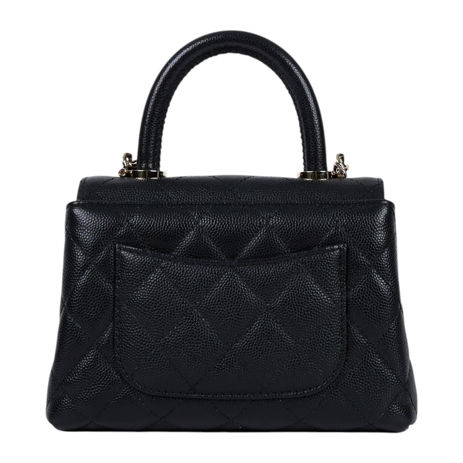 香奈兒 CHANEL Handle 手提 口蓋包 迷你 AP4244 B05061 晶片款 黑金荔枝COCO HANDLE MICRO 原廠盒子/防塵袋/購買證明