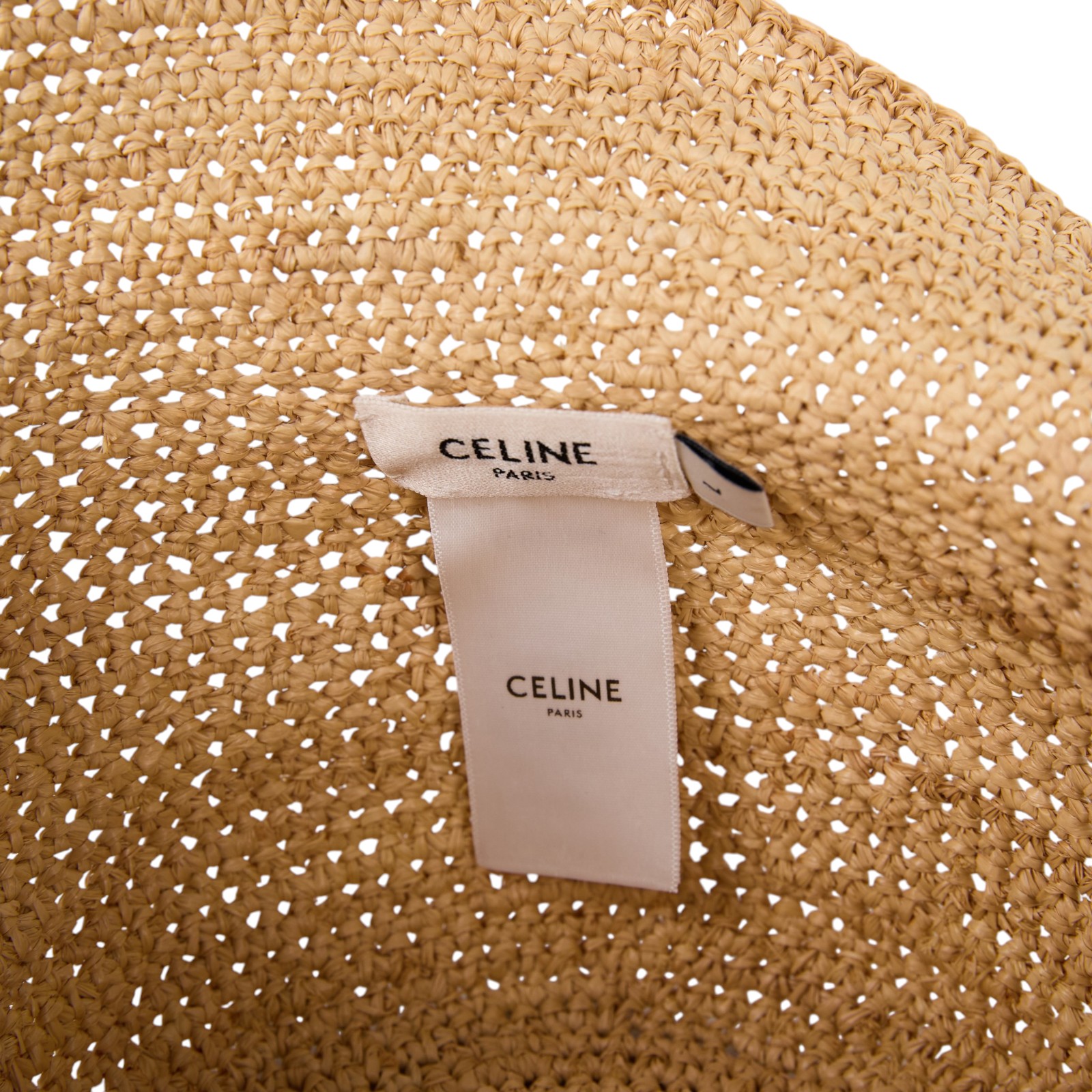 思琳 CELINE 凱旋門 拉菲草 漁夫帽 帽子 2AU9C517Q_L 凱旋草帽 防塵袋