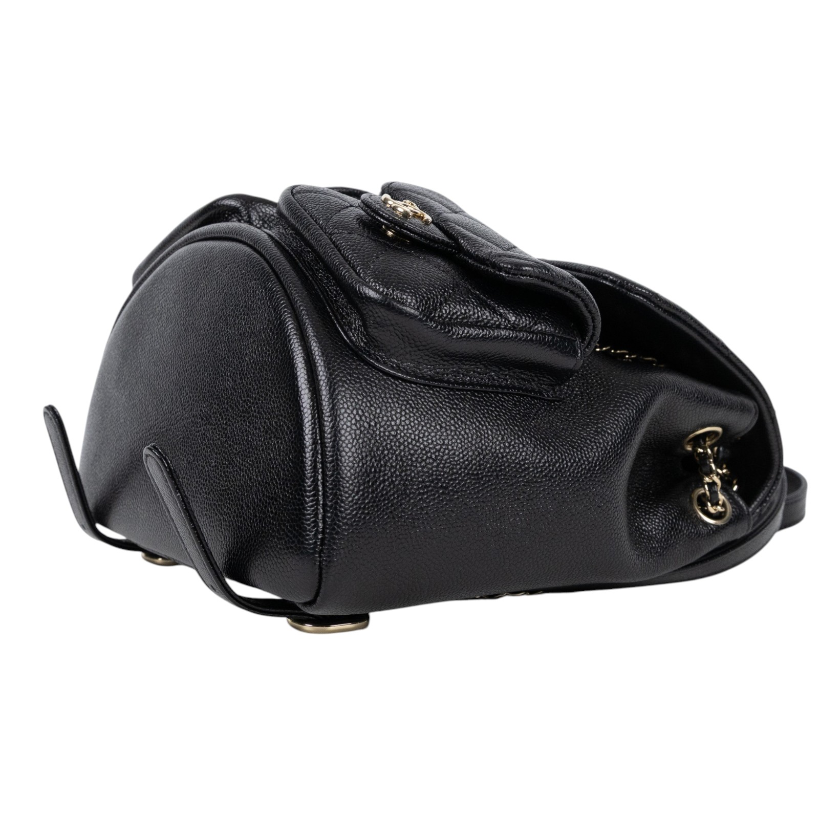 香奈兒 CHANEL Duma 經典 CC Logo 菱格紋 雙肩 後背包 AS3860 B10184 晶片款 黑金荔枝DUMA後背包 原廠盒子/防塵袋/購買證明