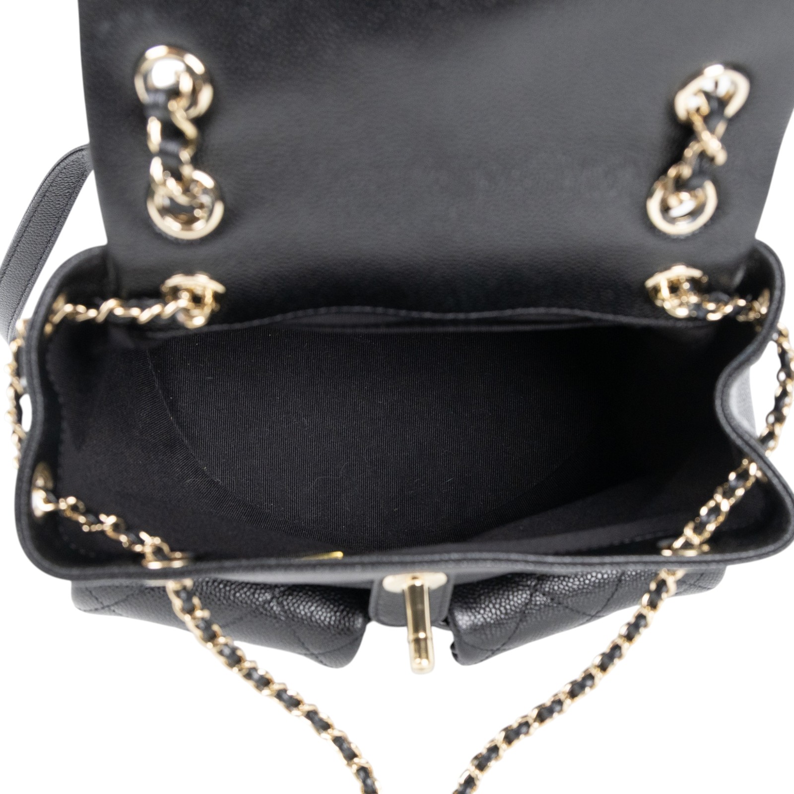 香奈兒 CHANEL Duma 經典 CC Logo 菱格紋 雙肩 後背包 AS3860 B10184 晶片款 黑金荔枝DUMA後背包 原廠盒子/防塵袋/購買證明