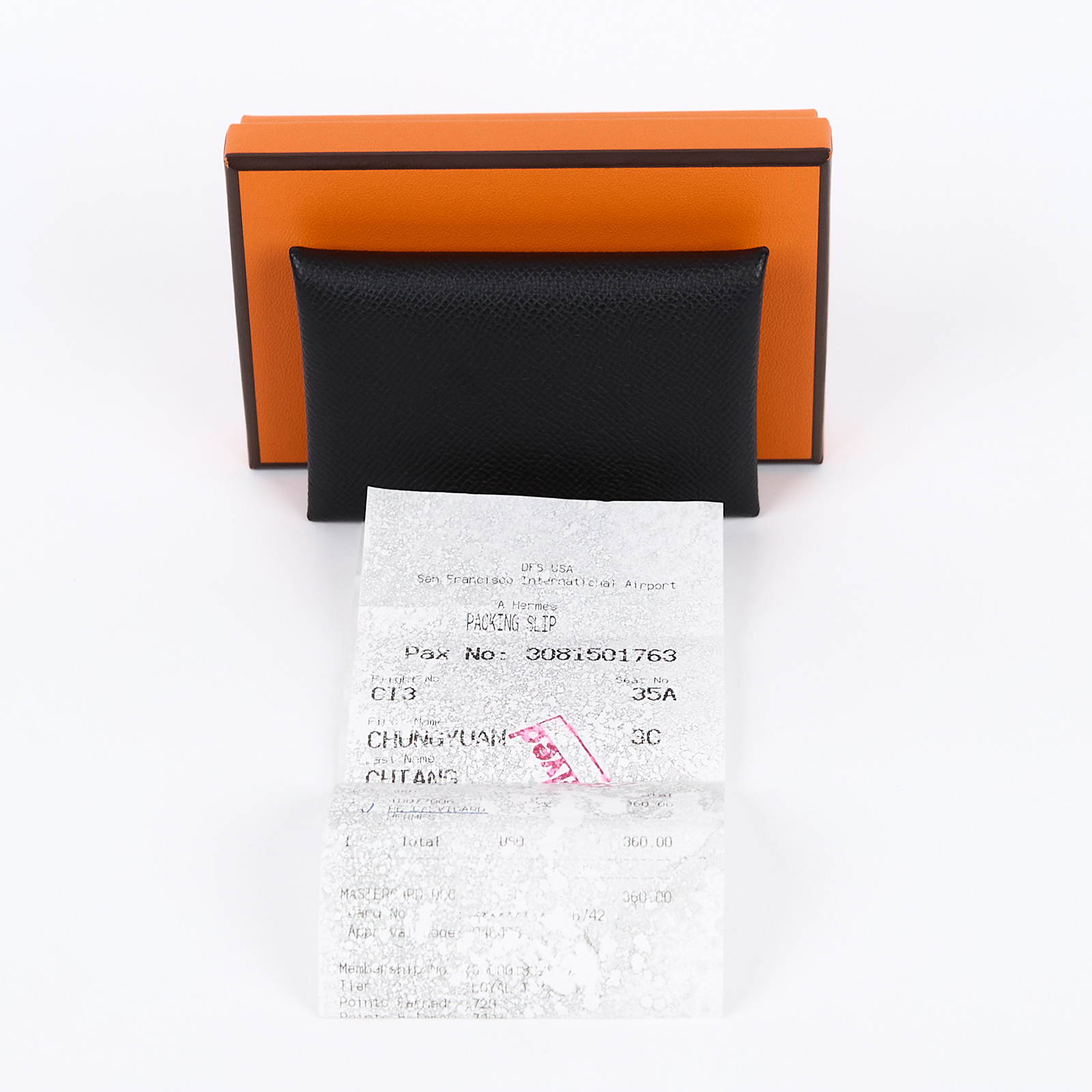 愛馬仕 Hermes Calvi 卡包 CAL U MZ 006 GS U刻 黑CALVI 原廠盒子/國外購買證明