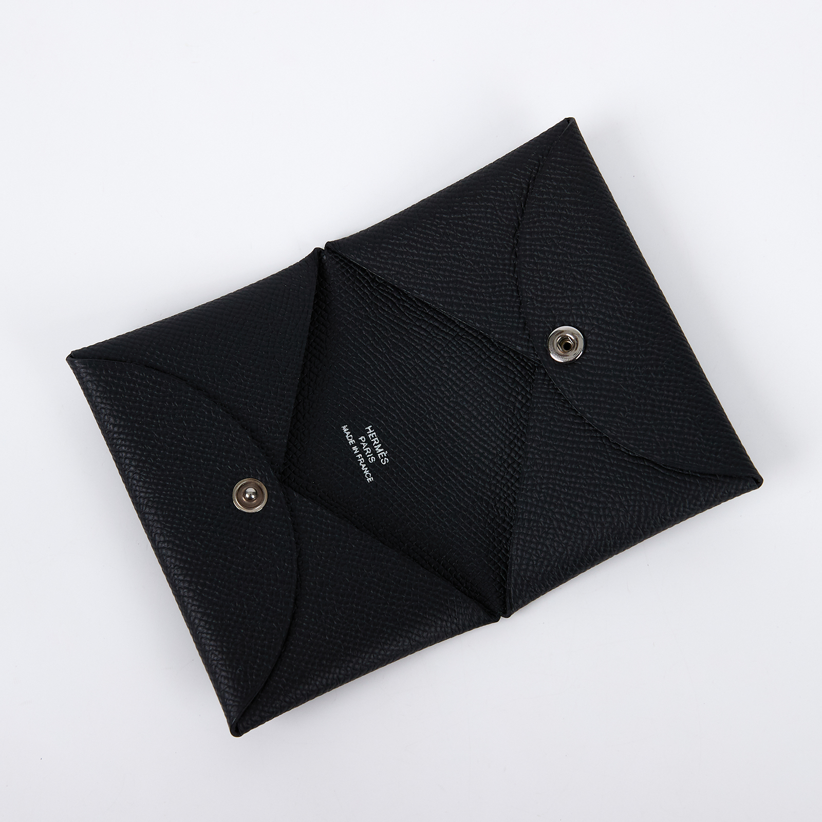 愛馬仕 Hermes Calvi 卡包 CAL U MZ 006 GS U刻 黑CALVI 原廠盒子/國外購買證明