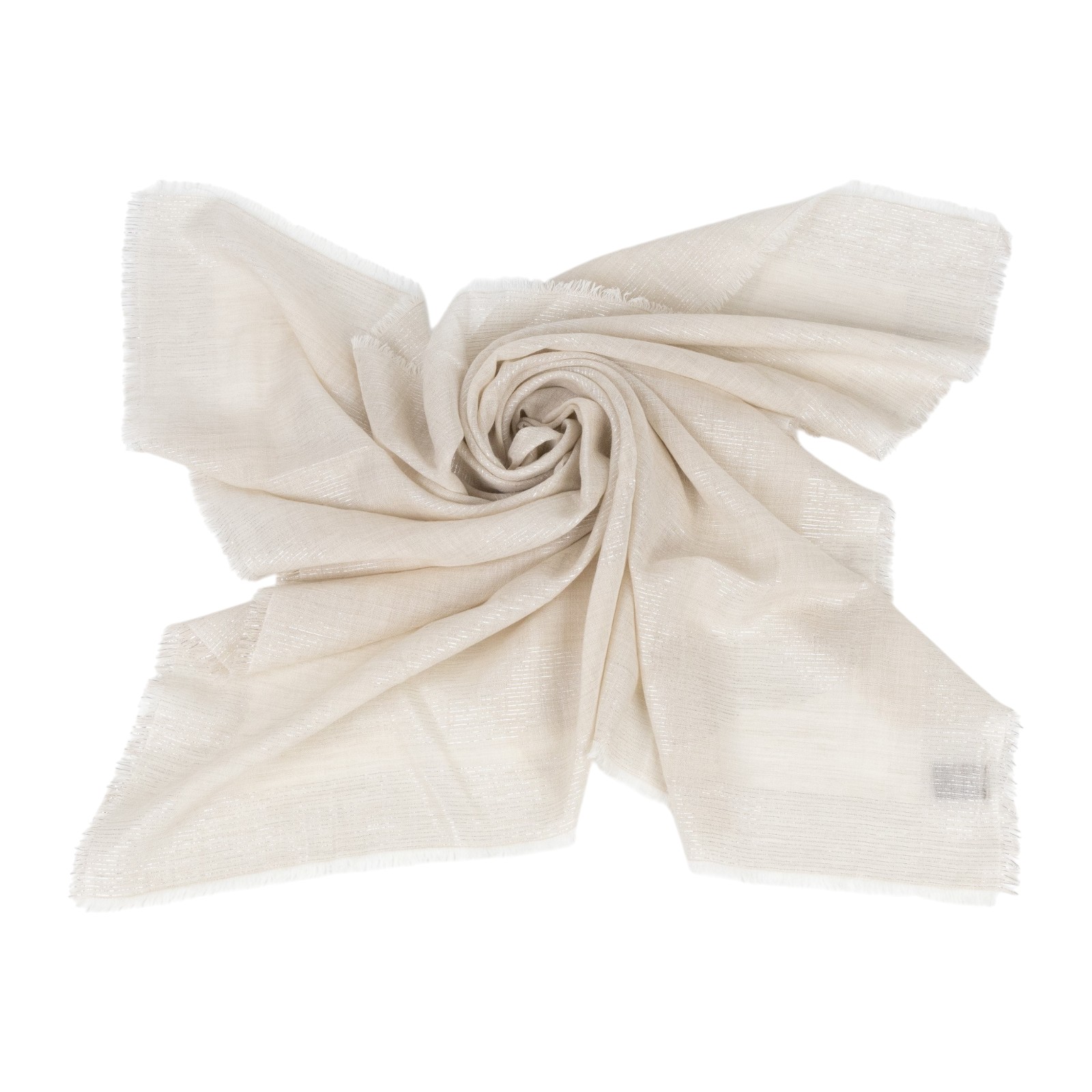 香奈兒 CHANEL 披肩 圍巾  米金蔥方巾 原廠盒子