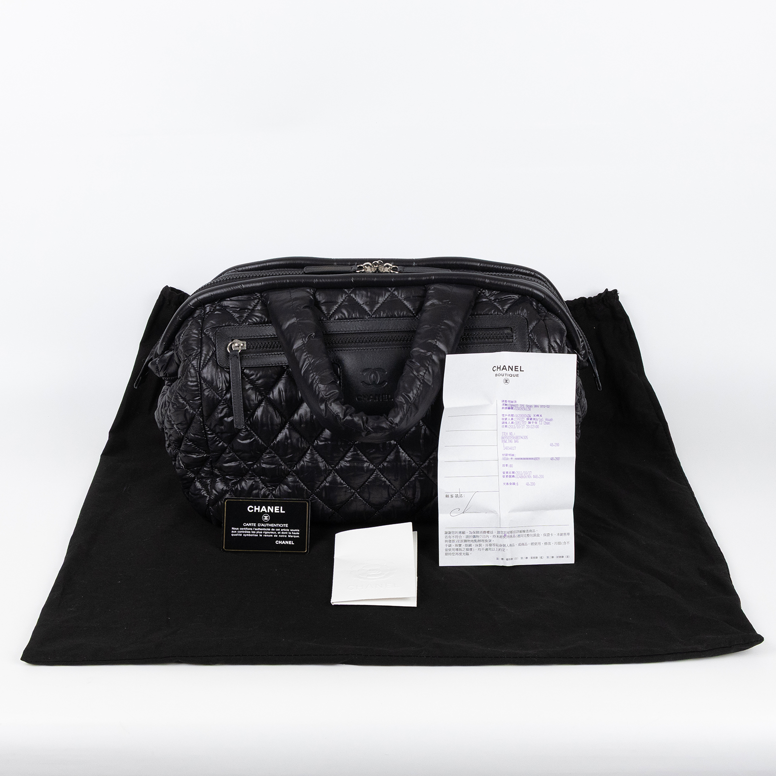 香奈兒 CHANEL Coco Cocoon 波士頓包 手提包 A49503 Y06883 14開黑空氣手提包 防塵袋/保證卡/購買證明
