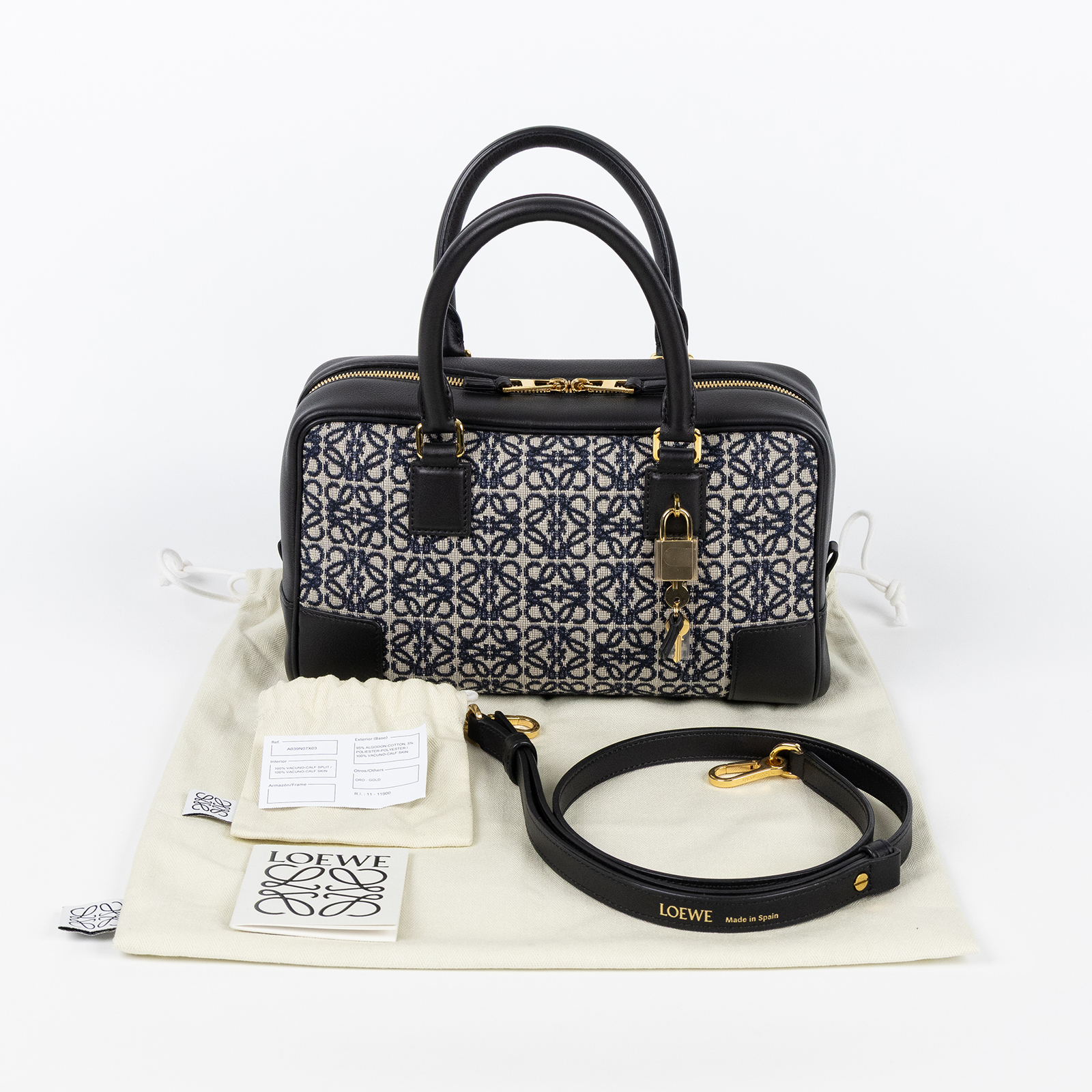 羅意威 LOEWE Amazona 23 bag 肩背 手提包 A039N07X03 黑AMAZONA23 防塵袋/鎖組/背帶