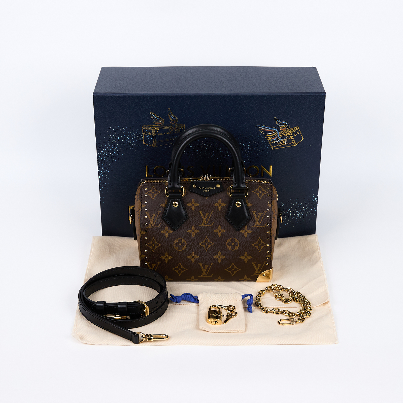 路易威登 LOUIS VUITTON Cruise 2025 系列 Speedy Trunk 20 手提 波士頓包 M13146 晶片款  原廠盒子/防塵袋/背帶2/鎖組