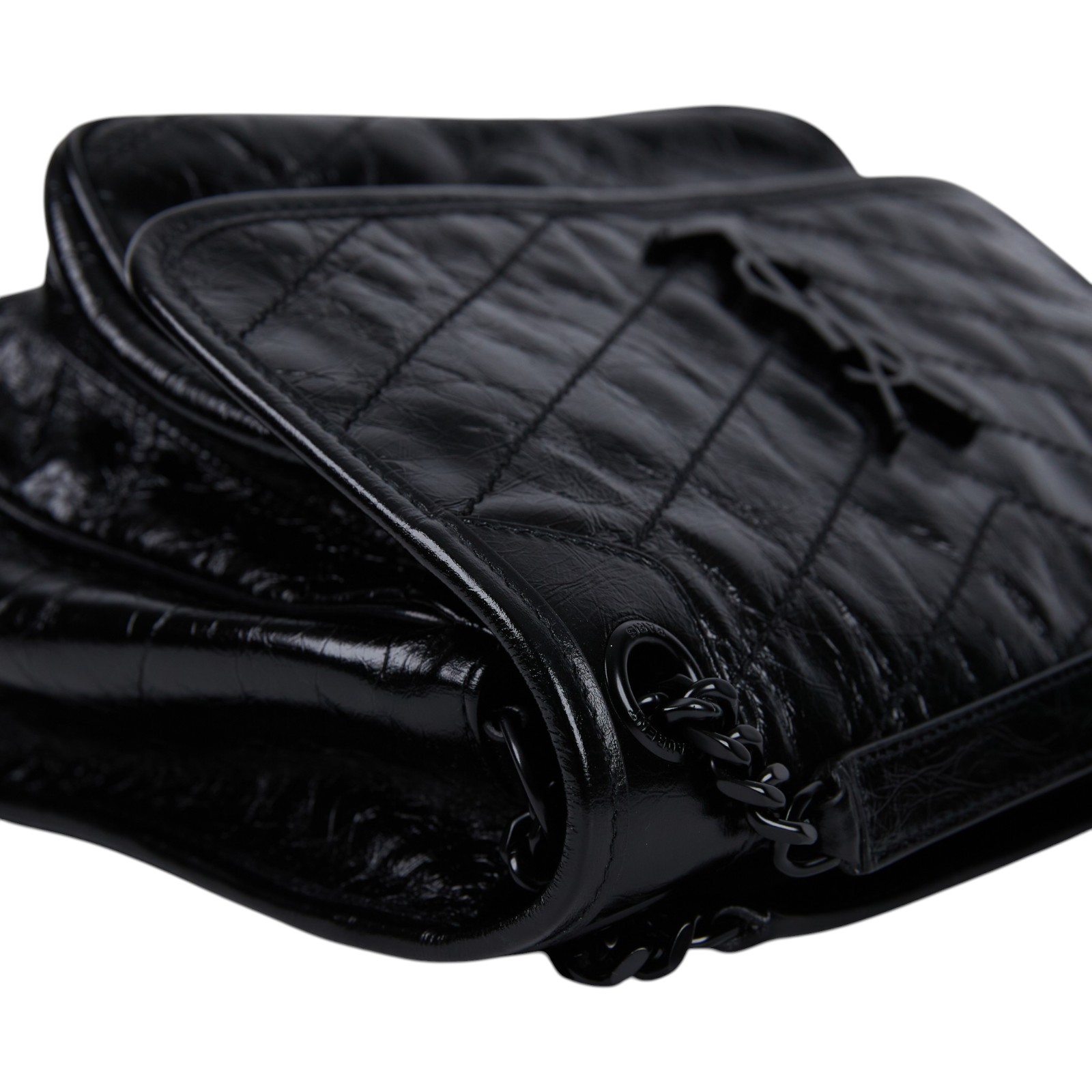 聖羅蘭 YSL SAINT LAURENT Niki 復古皮革 中型手袋 6331840EN08 SO BLACK NIKI 中號 防塵袋