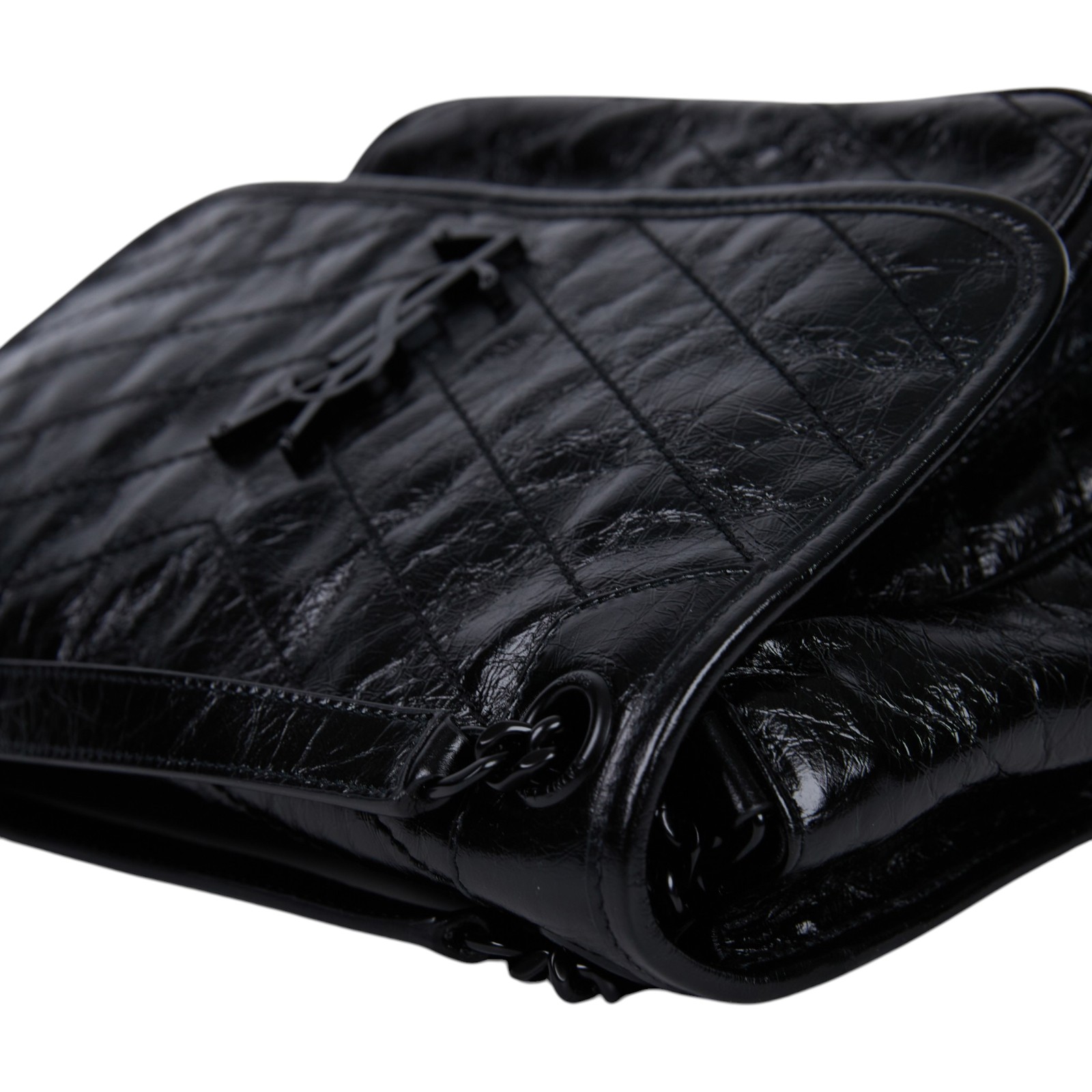 聖羅蘭 YSL SAINT LAURENT Niki 復古皮革 中型手袋 6331840EN08 SO BLACK NIKI 中號 防塵袋