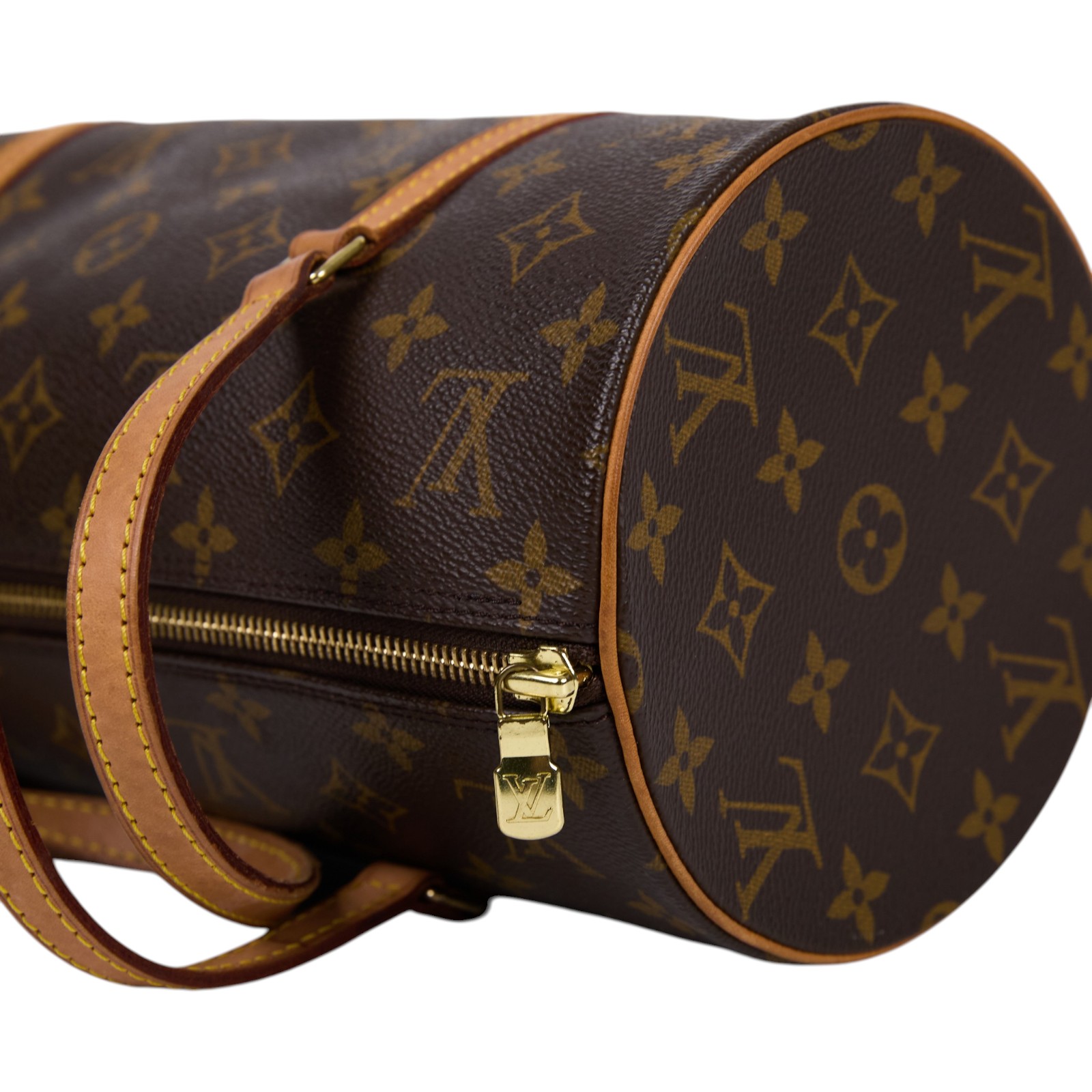 路易威登 LOUIS VUITTON Papillon 30 老花 圓筒 手提包 M51385 原花圓筒子母包 防塵袋/子包