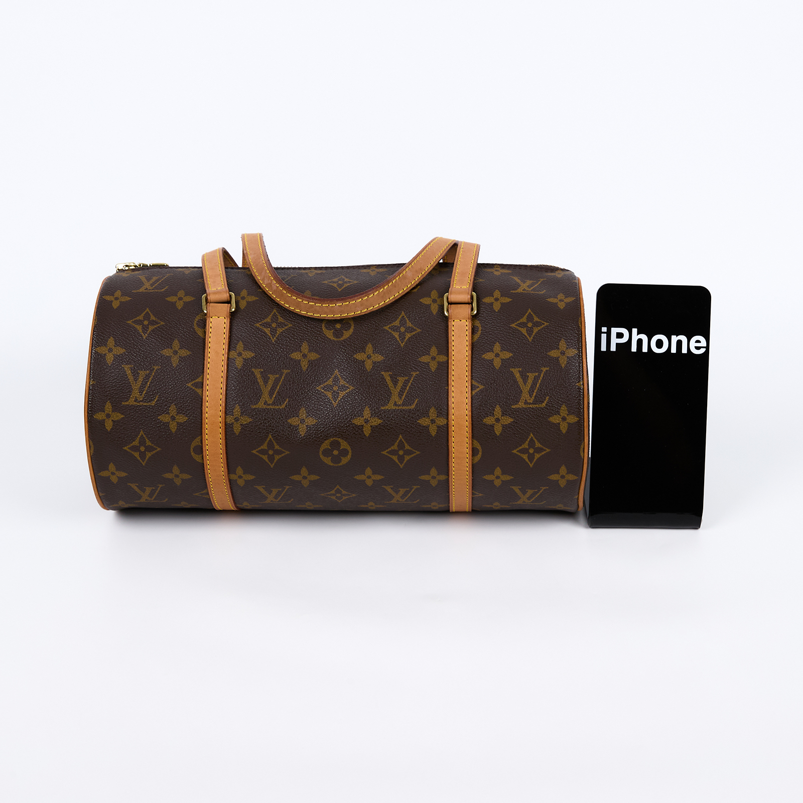 路易威登 LOUIS VUITTON Papillon 30 老花 圓筒 手提包 M51385 原花圓筒子母包 防塵袋/子包