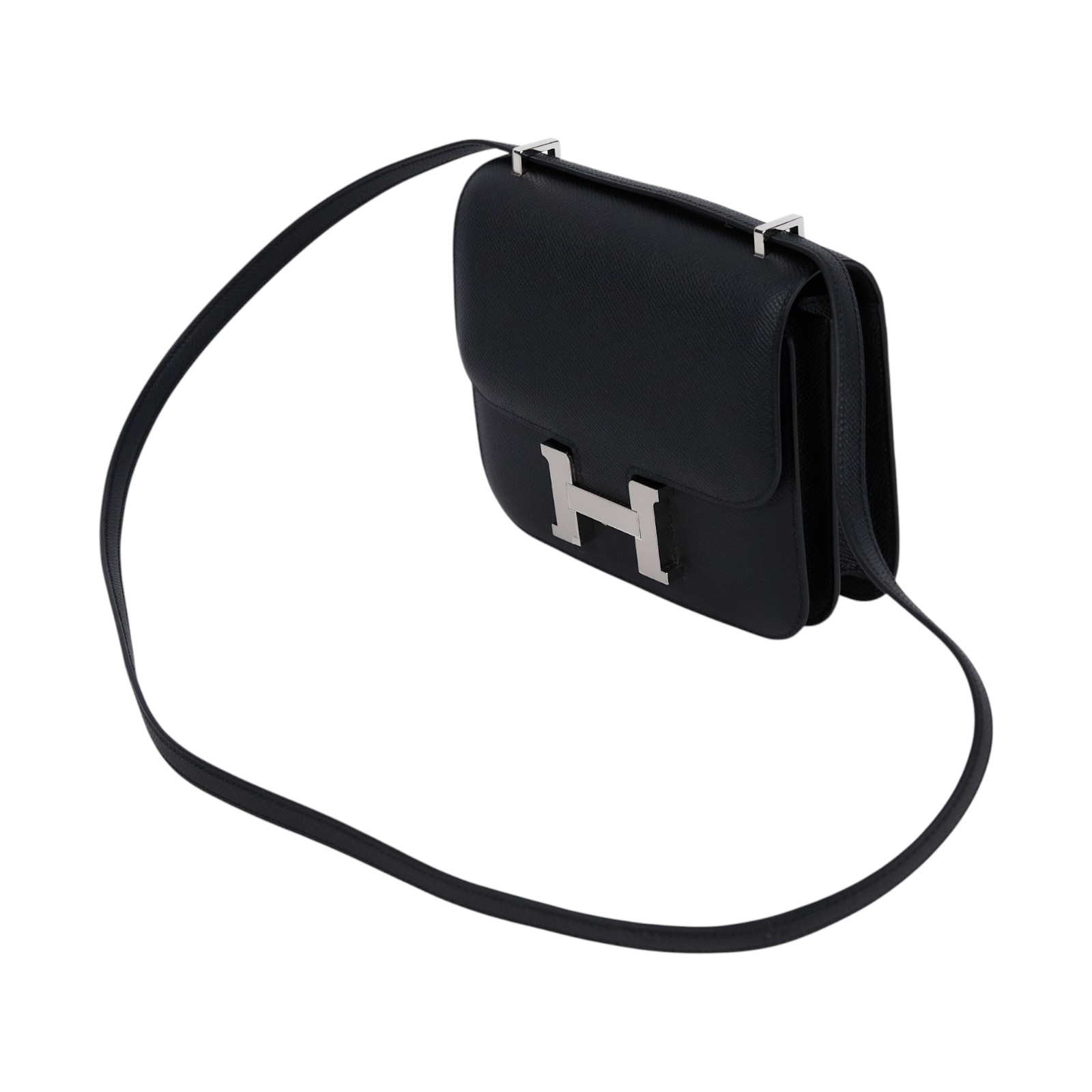 愛馬仕 Hermes Constance Bag 康康包 MIni 18  銀色五金 黑色 H083905CK89 /W MS 319 AP  原廠盒子/防塵袋/購買證明影本/鏡子