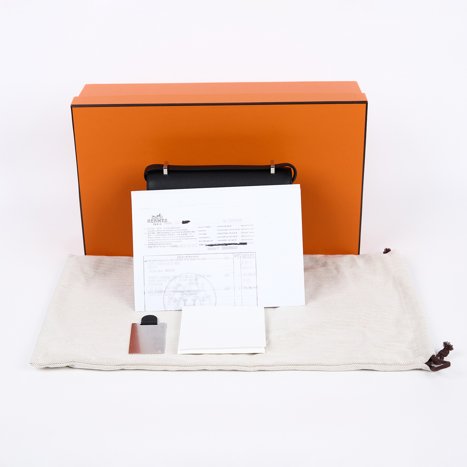 愛馬仕 Hermes Constance Bag 康康包 MIni 18  銀色五金 黑色 H083905CK89 /W MS 319 AP  原廠盒子/防塵袋/購買證明影本/鏡子