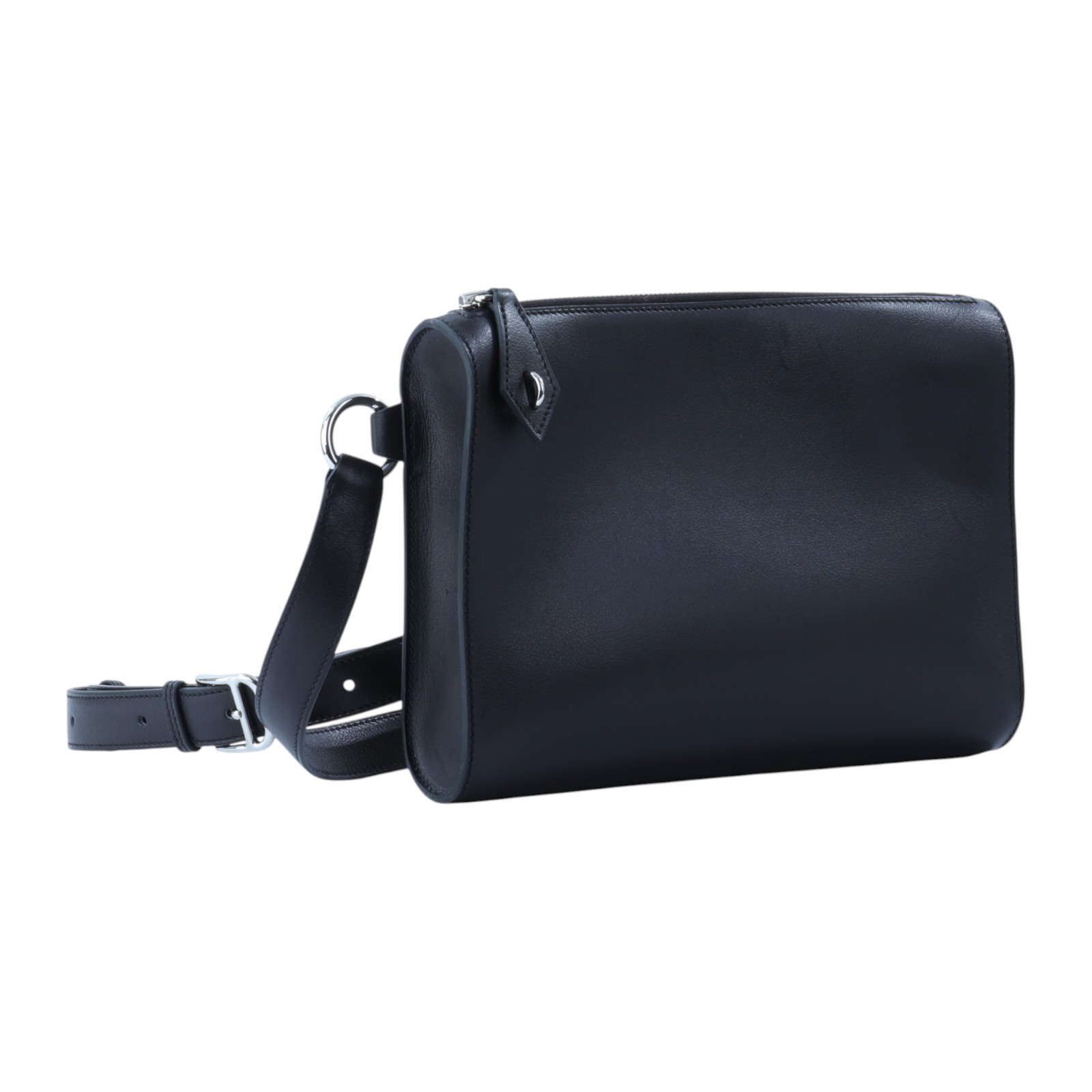 愛馬仕 Hermes Bolittle pouch 斜背包 銀色五金 黑色 H084613CK89 /W PU 006 NI  防塵袋/購買證明/鎖組