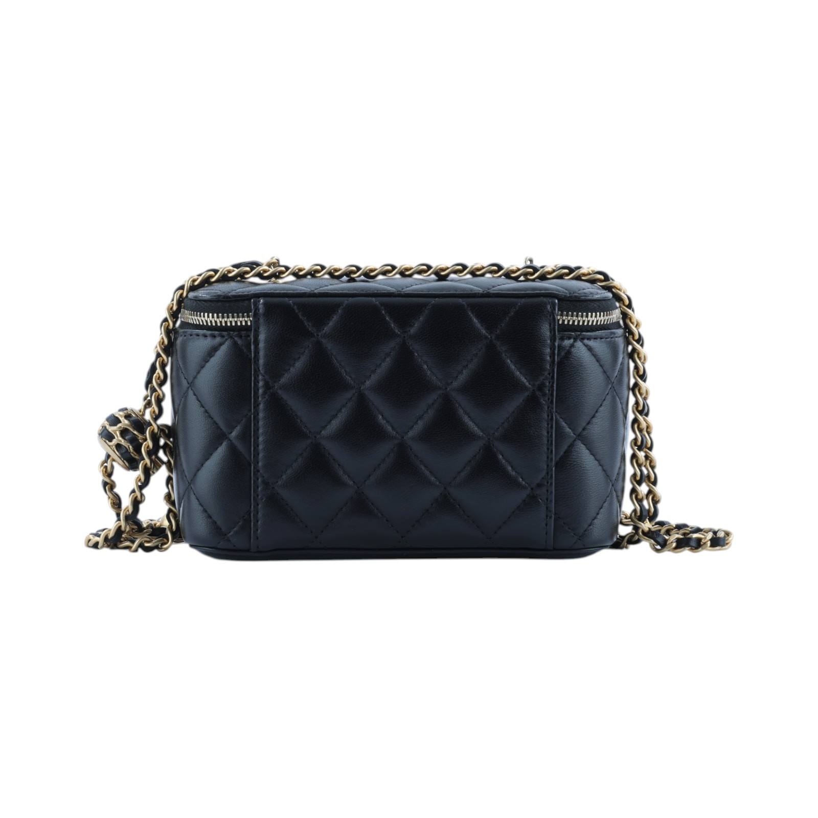 香奈兒 CHANEL CC LOGO 化妝盒 化妝箱 斜背包 Vanity Case AP2303 32開黑金羊金球VANITY CASE 原廠盒子/防塵袋/保證卡