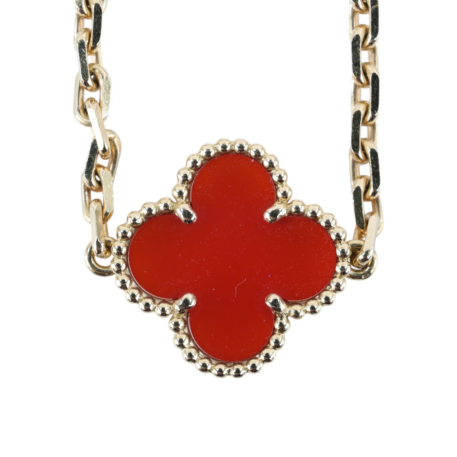 梵克雅寶 Van Cleef & Arpels Vintage Alhambra 手鍊 5枚四葉幸運圖騰 VCARD35500_改短1cm  防塵袋