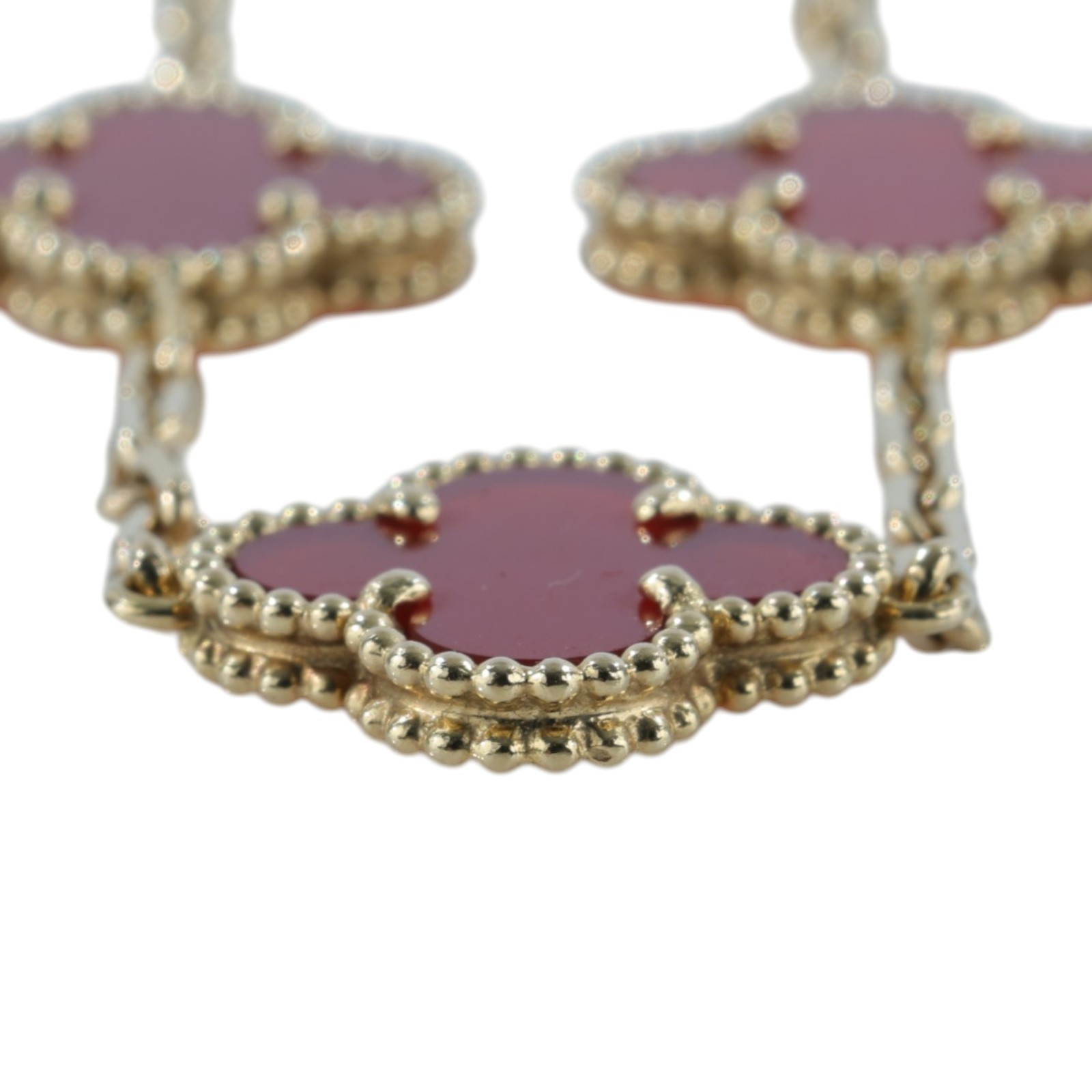 梵克雅寶 Van Cleef & Arpels Vintage Alhambra 手鍊 5枚四葉幸運圖騰 VCARD35500_改短1cm  防塵袋