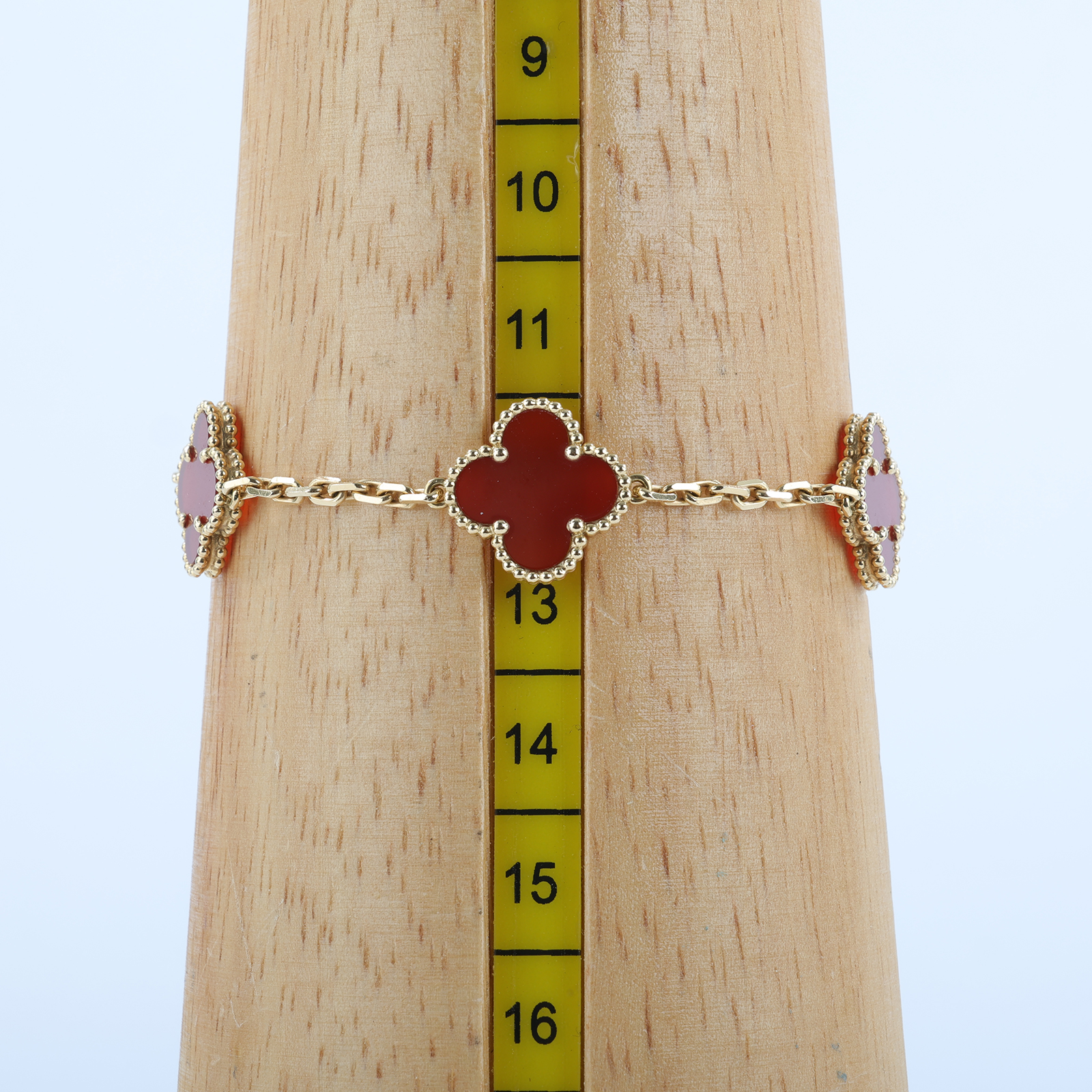 梵克雅寶 Van Cleef & Arpels Vintage Alhambra 手鍊 5枚四葉幸運圖騰 VCARD35500_改短1cm  防塵袋