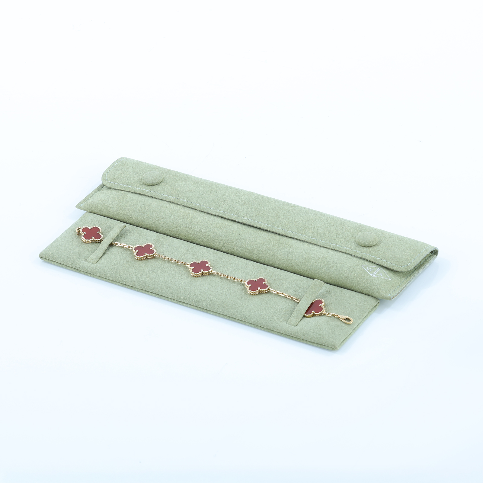 梵克雅寶 Van Cleef & Arpels Vintage Alhambra 手鍊 5枚四葉幸運圖騰 VCARD35500_改短1cm  防塵袋