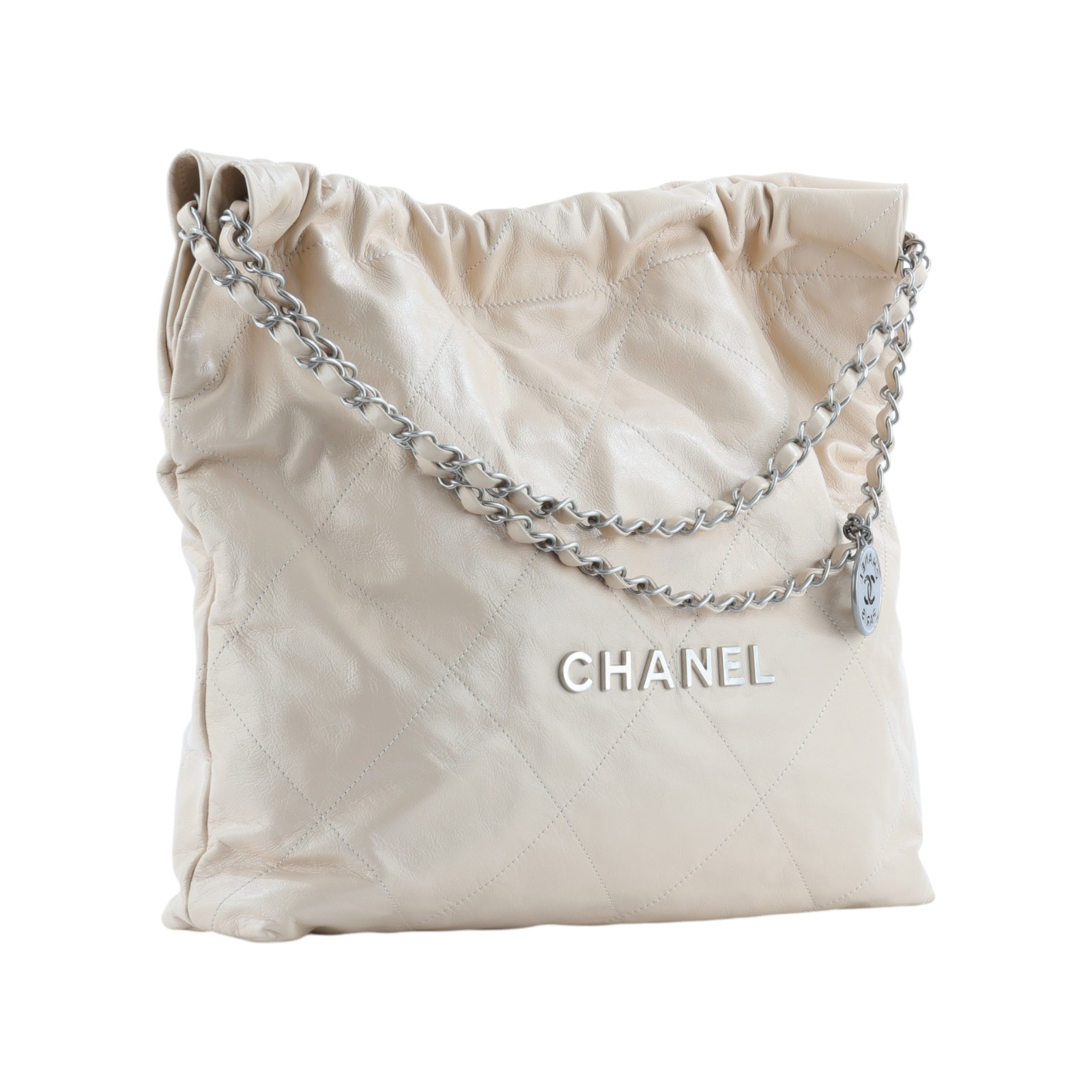 香奈兒 CHANEL 22 小型 束口包 AS3260 晶片款 奶茶色22包 中號 內袋