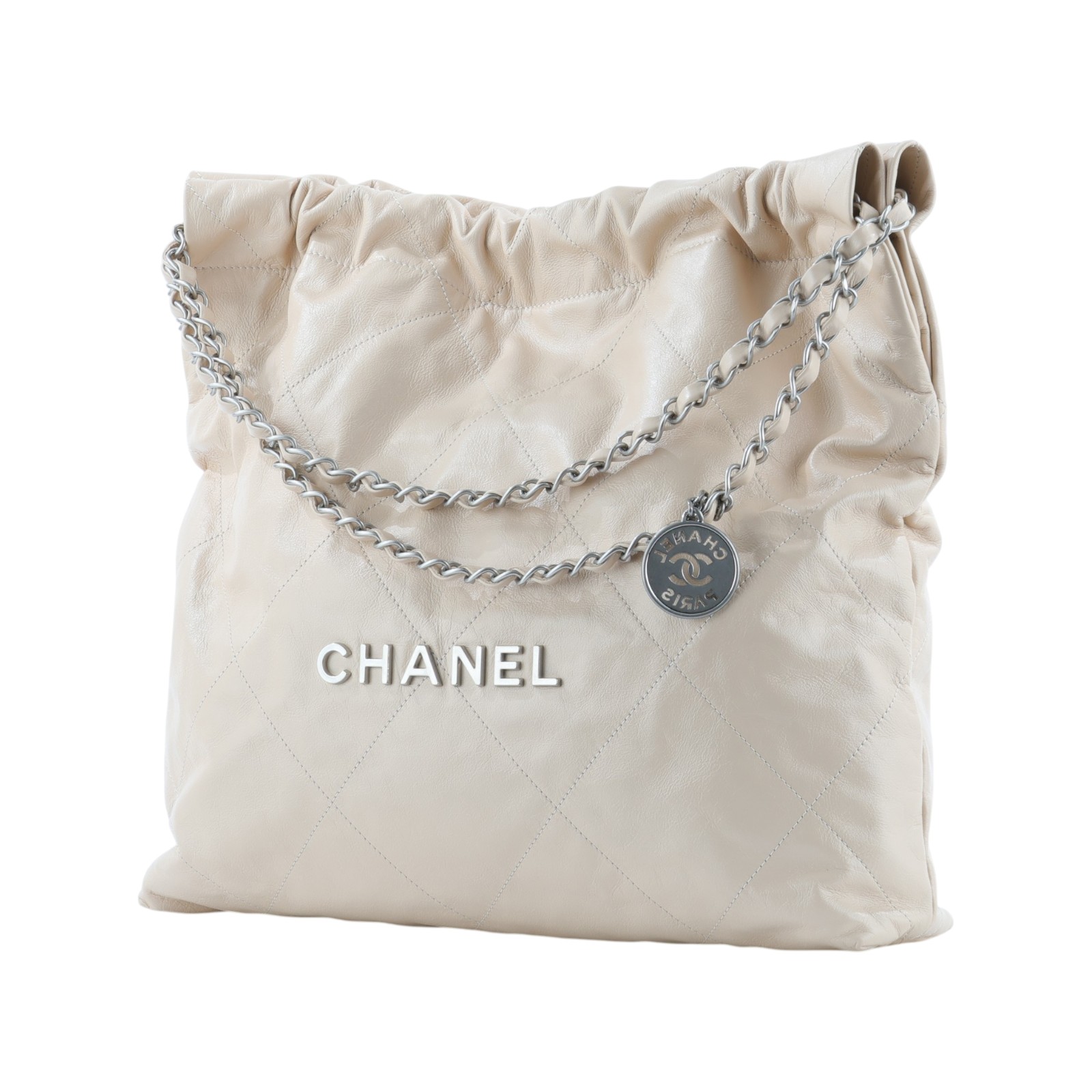 香奈兒 CHANEL 22 小型 束口包 AS3260 晶片款 奶茶色22包 中號 內袋