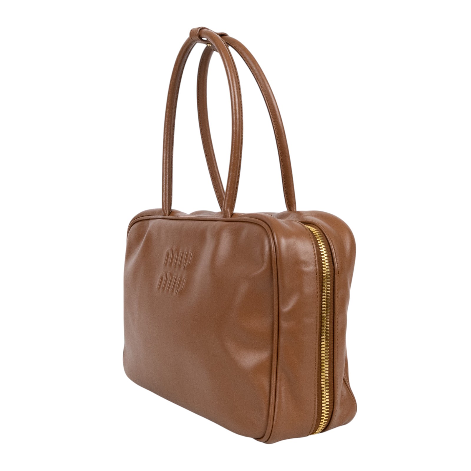 繆繆 MIU MIU 皮革 Beau 手袋 大型 5BB117_2CRW 焦糖BEAU肩背包 防塵袋