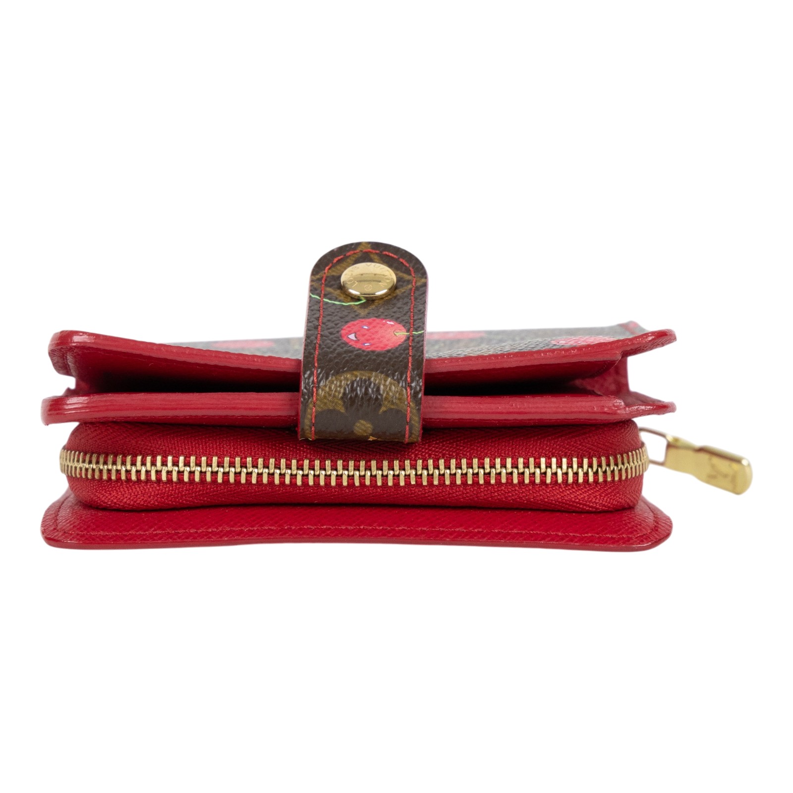 路易威登 LOUIS VUITTON 村上隆 短夾 錢包 零錢包 Compact Zip M95005 原花櫻桃短夾 無附屬品