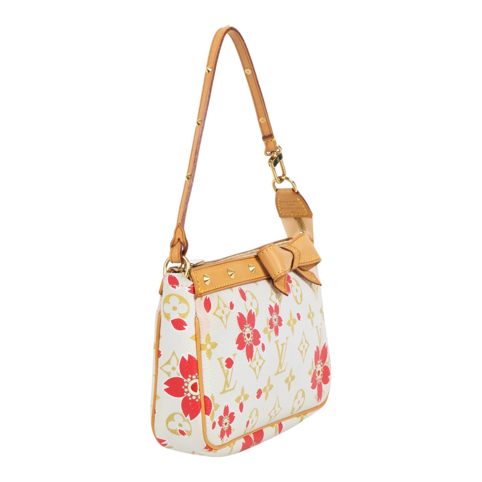 路易威登 LOUIS VUITTON 村上隆 麻將包 手提包 手拿包 Pochette Accessoires M92008 白原花村上隆麻將包 無附屬品