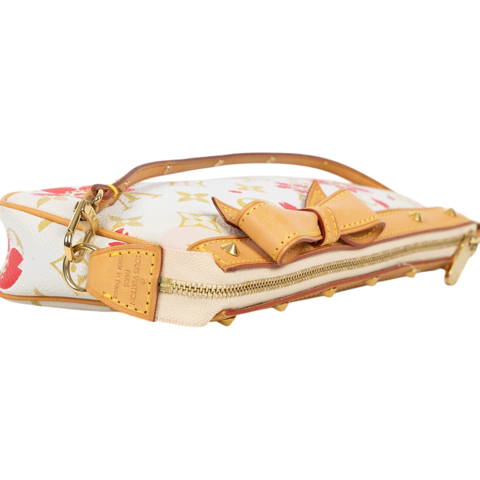 路易威登 LOUIS VUITTON 村上隆 麻將包 手提包 手拿包 Pochette Accessoires M92008 白原花村上隆麻將包 無附屬品