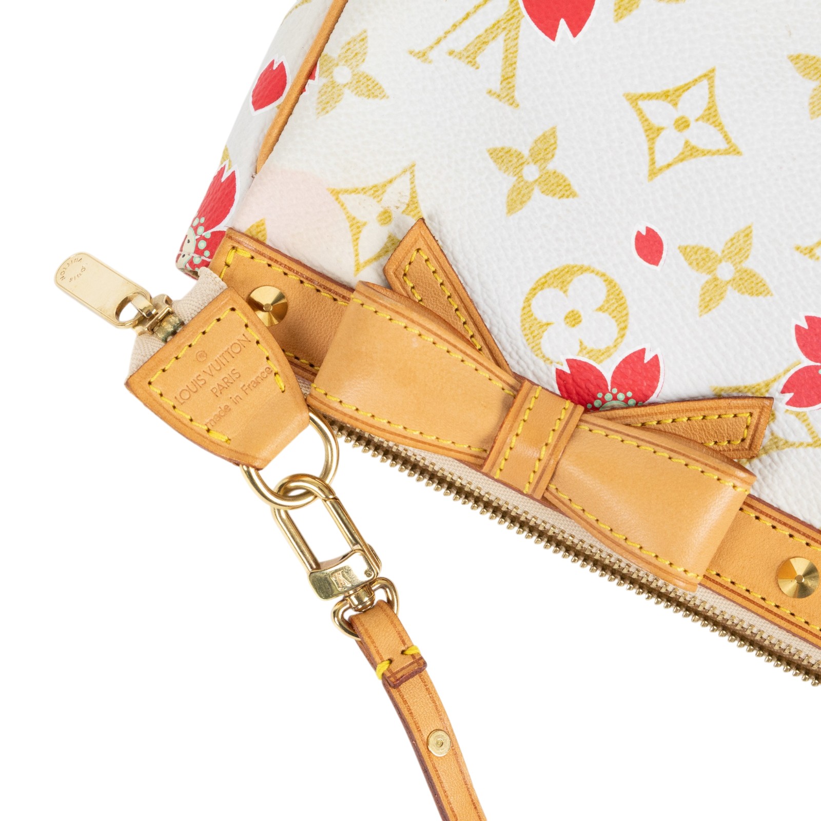 路易威登 LOUIS VUITTON 村上隆 麻將包 手提包 手拿包 Pochette Accessoires M92008 白原花村上隆麻將包 無附屬品