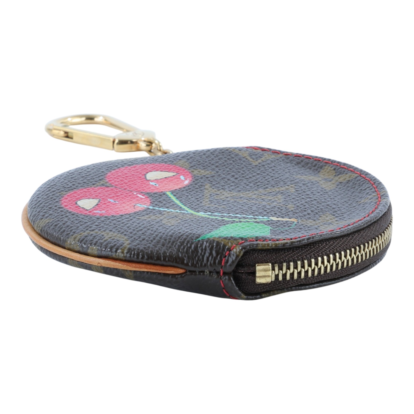 路易威登 LOUIS VUITTON 村上隆 零錢包 Porte Monnaie Rond M95043 原花村上隆櫻桃零錢包掛飾 無附屬品