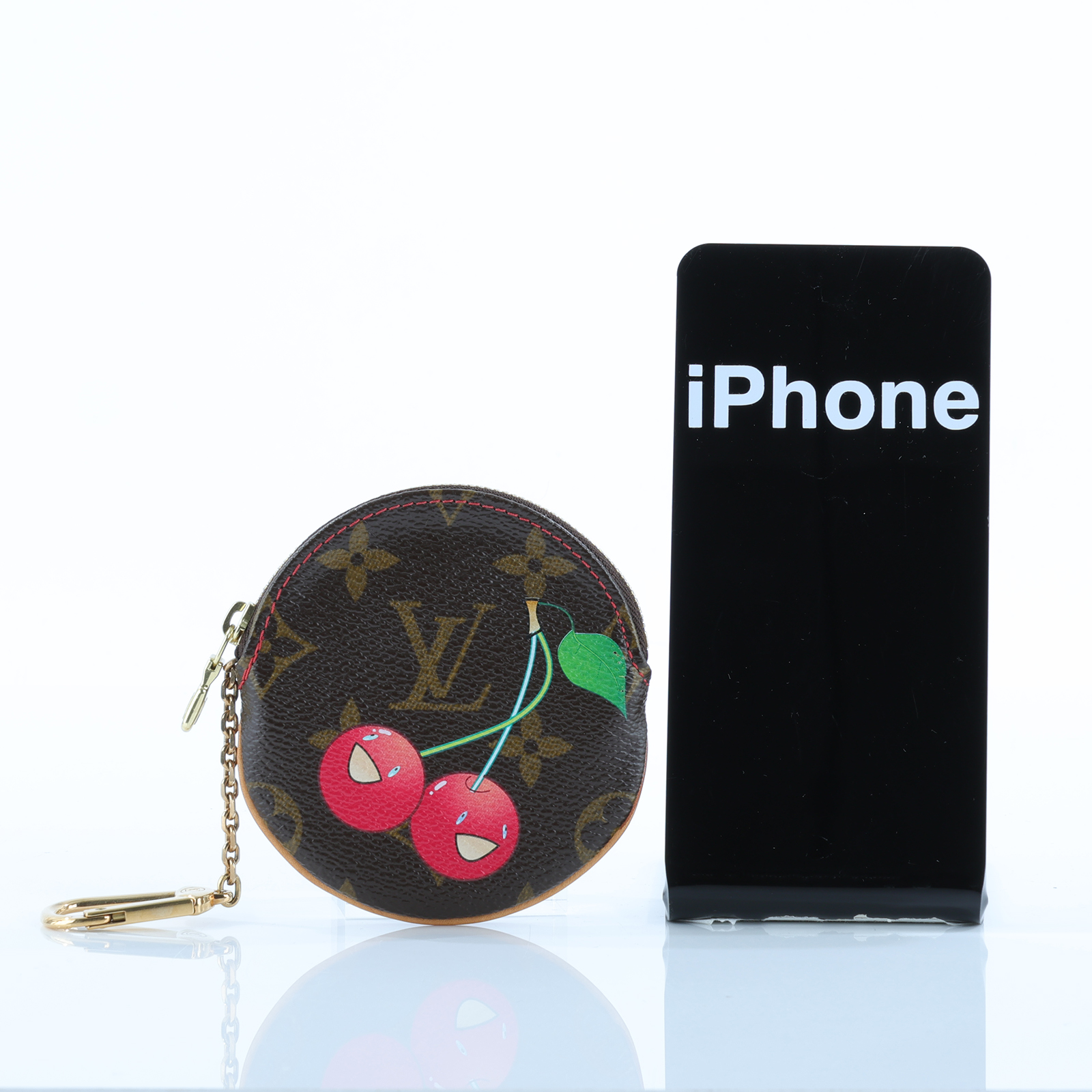 路易威登 LOUIS VUITTON 村上隆 零錢包 Porte Monnaie Rond M95043 原花村上隆櫻桃零錢包掛飾 無附屬品