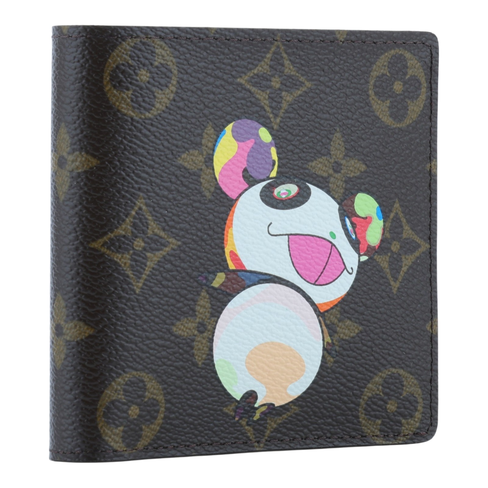 路易威登 LOUIS VUITTON 村上隆 Marco Panda 短夾 錢包 零錢包 M61666 原花村上隆熊貓對開短夾 原廠盒子