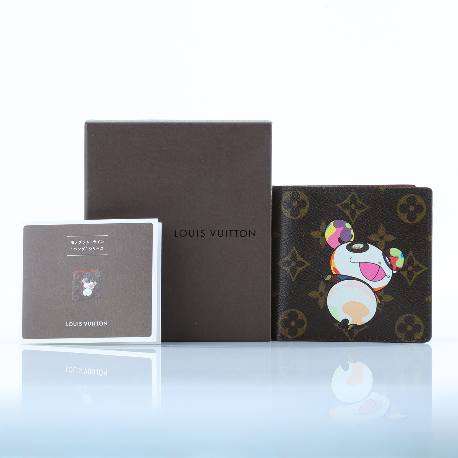 路易威登 LOUIS VUITTON 村上隆 Marco Panda 短夾 錢包 零錢包 M61666 原花村上隆熊貓對開短夾 原廠盒子