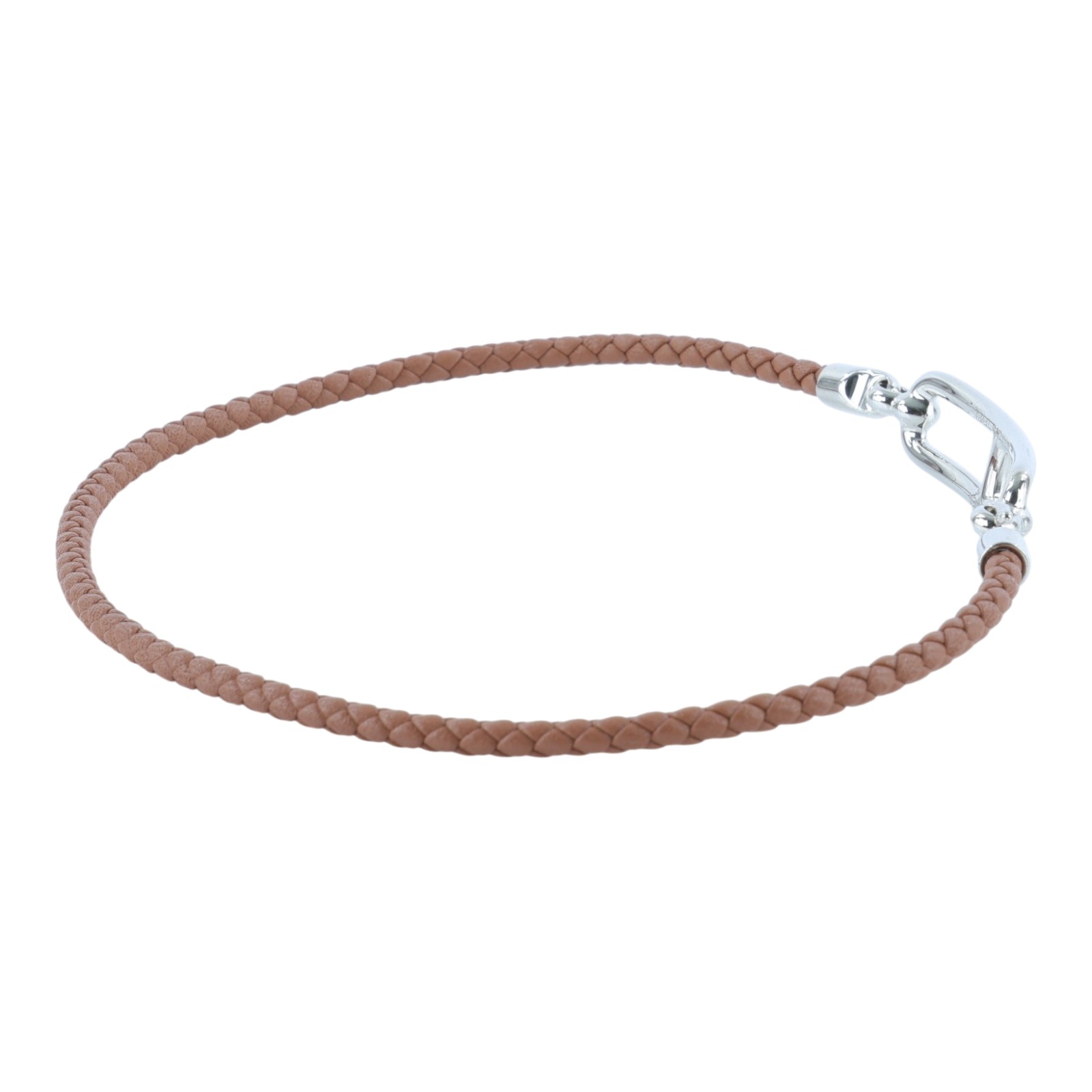 愛馬仕 Hermes Roulis Double Tour 手環 銀色五金 金棕色 H071727FP37T2 FL1212 棕編織手環 原廠盒子/防塵袋