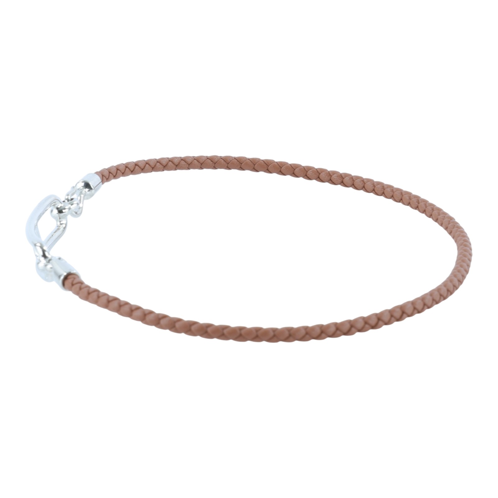 愛馬仕 Hermes Roulis Double Tour 手環 銀色五金 金棕色 H071727FP37T2 FL1212 棕編織手環 原廠盒子/防塵袋