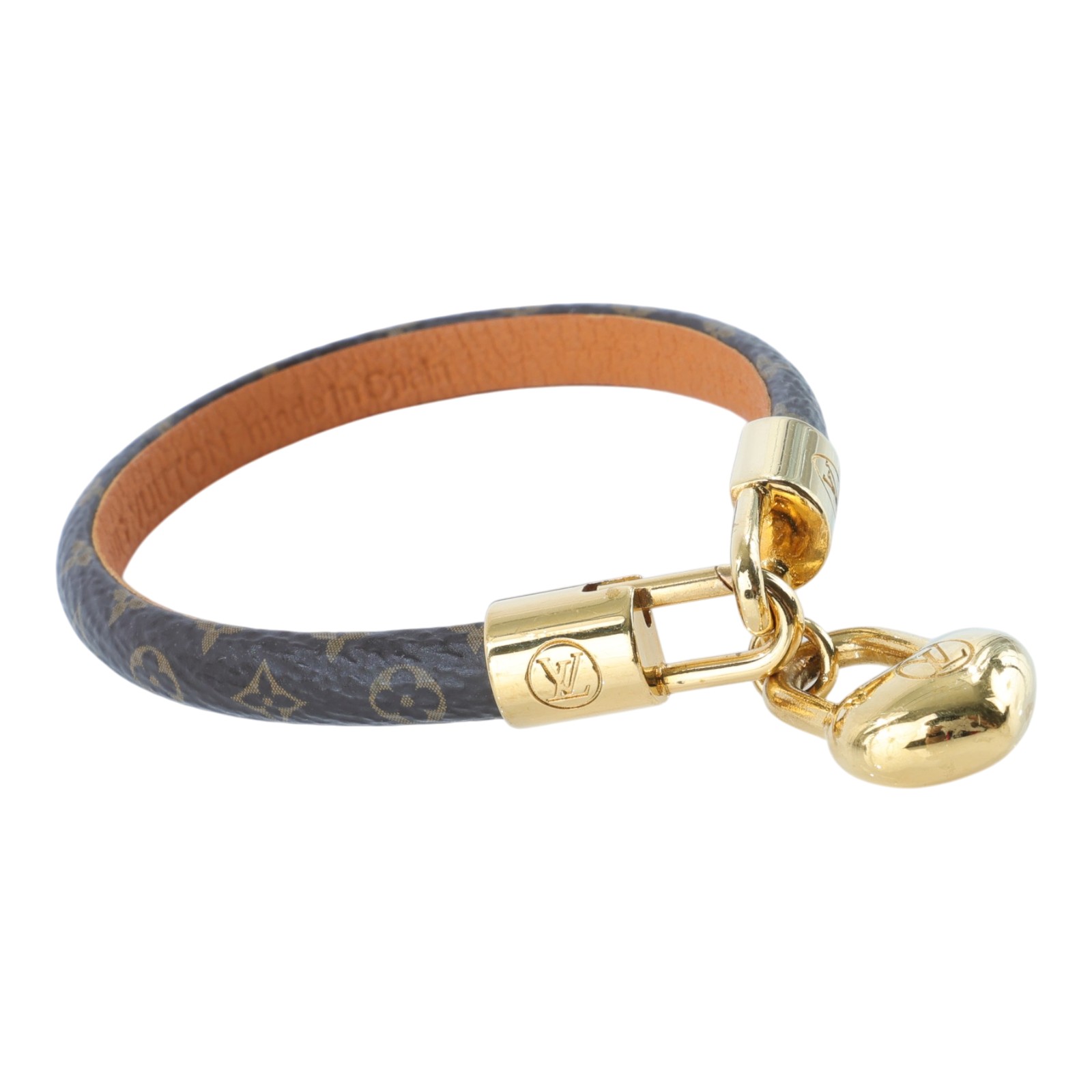 路易威登 LOUIS VUITTON Crazy In Lock 手鍊 M6451F 原花金屬愛心手環 無附屬品