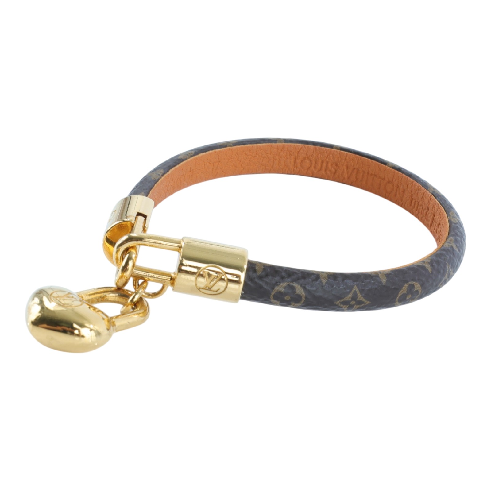 路易威登 LOUIS VUITTON Crazy In Lock 手鍊 M6451F 原花金屬愛心手環 無附屬品