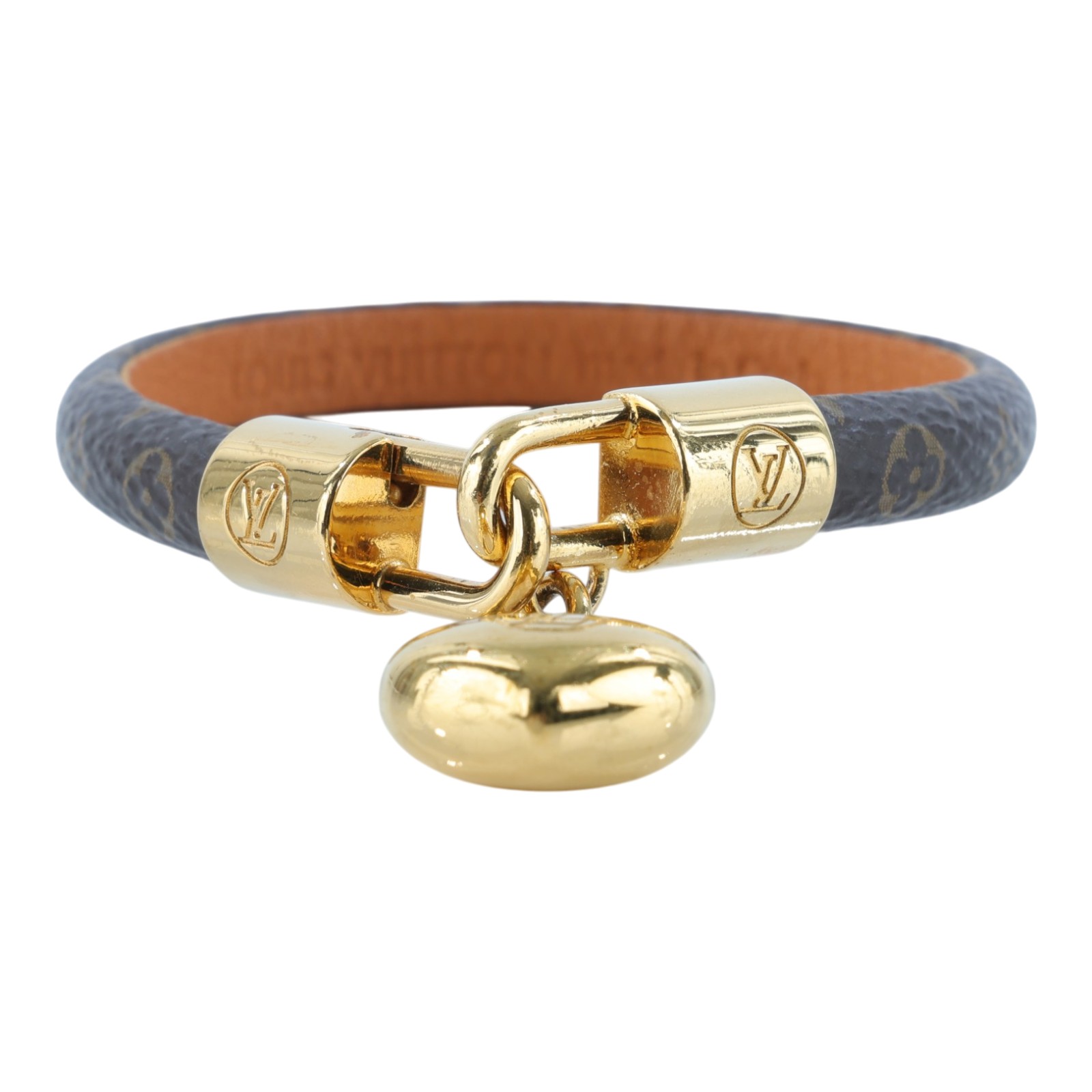 路易威登 LOUIS VUITTON Crazy In Lock 手鍊 M6451F 原花金屬愛心手環 無附屬品