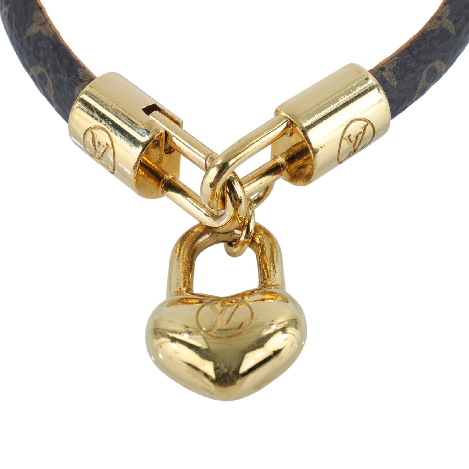 路易威登 LOUIS VUITTON Crazy In Lock 手鍊 M6451F 原花金屬愛心手環 無附屬品