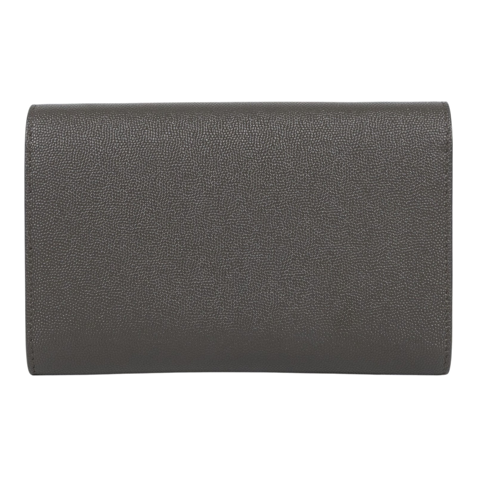 聖羅蘭 YSL SAINT LAURENT Uptown 粒面壓紋皮革 鏈條錢包 6077881GF0J 深灰信封WOC 原廠盒子/防塵袋