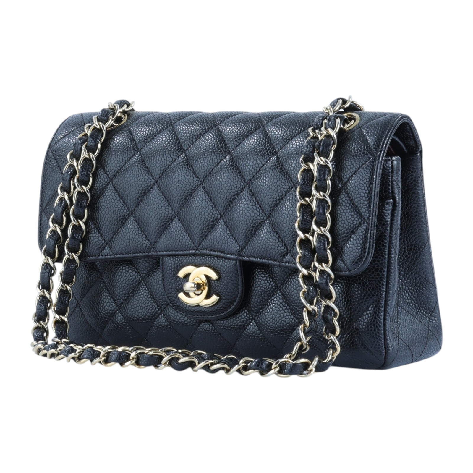 香奈兒 CHANEL CF 經典 小型 口蓋包 A01113 17開黑金荔枝COCO23 原廠盒子/防塵袋/保證卡