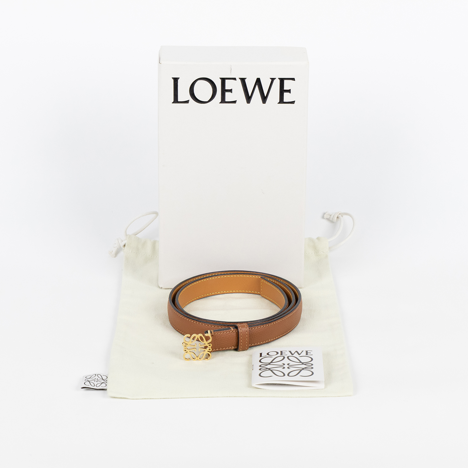 羅意威 LOEWE Anagram 腰帶 E619Z15X03_80 焦糖ANAGRAM皮帶 原廠盒子/防塵袋